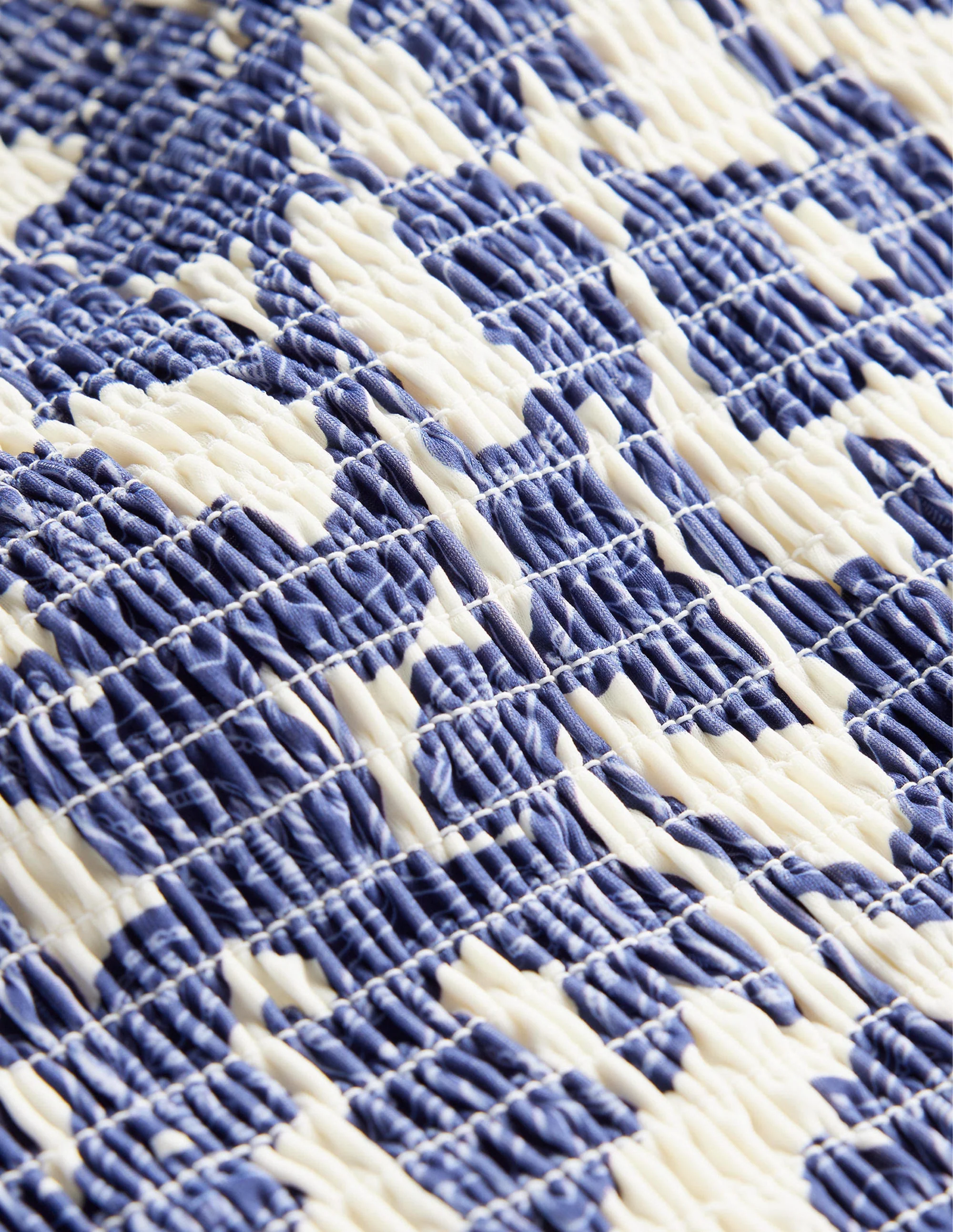 Milos Gesmokter Bandeau-Badeanzug-Blau, Geschwungenes Paisleymuster - Image 6