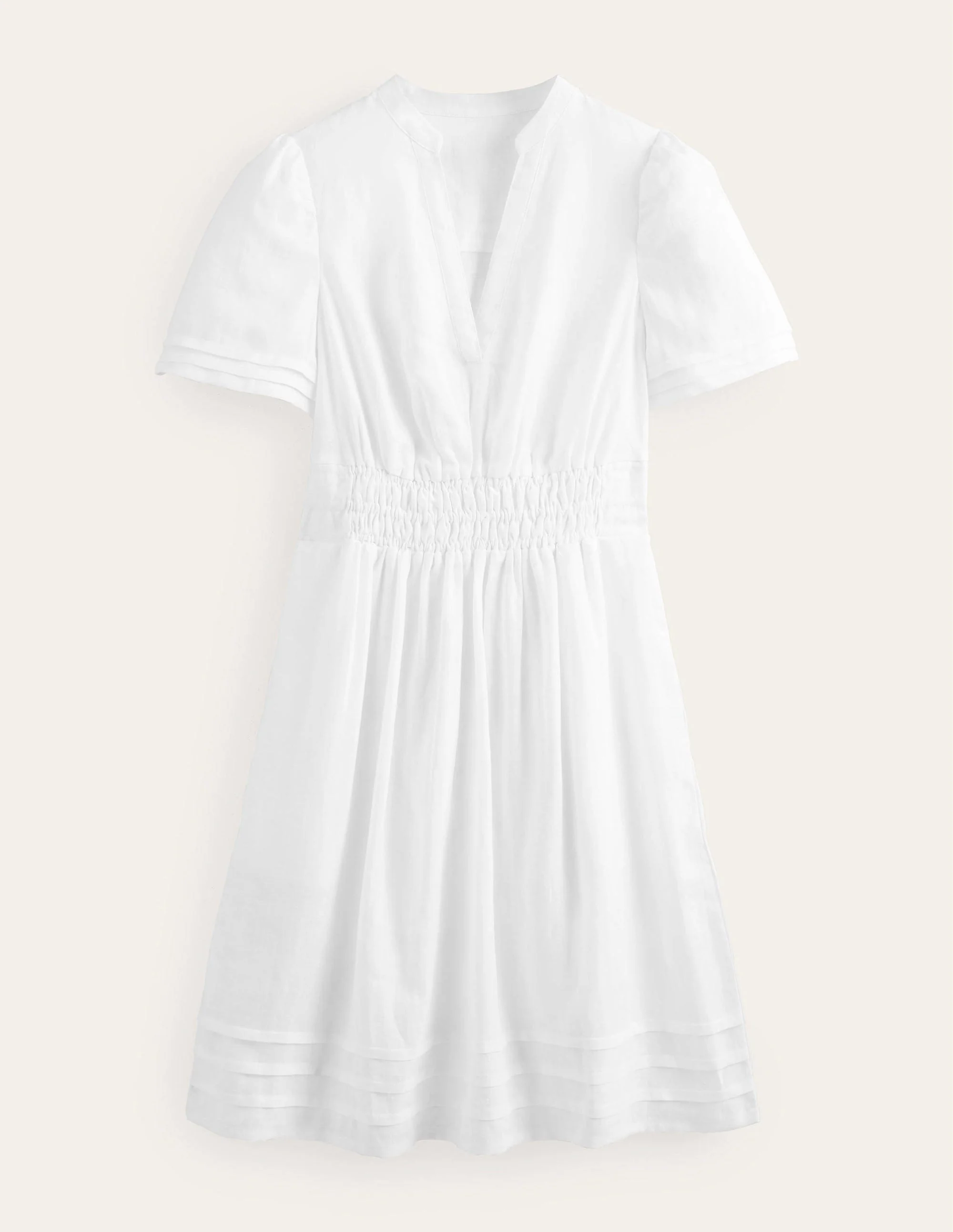 Minikleid mit Biesenfalten-Weiß - Image 5