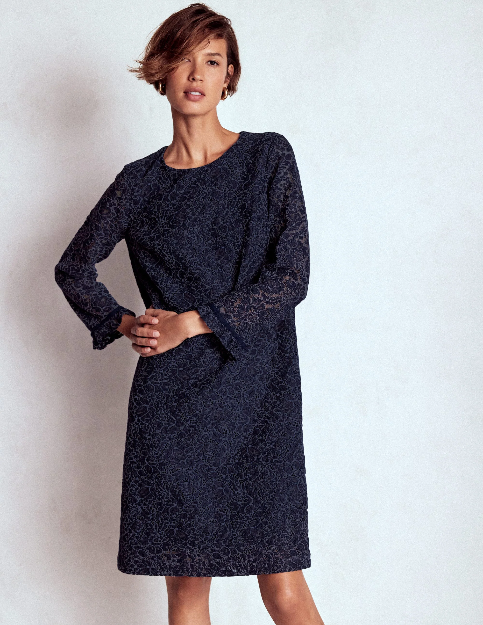 Minikleid mit Spitze für besondere Anlässe-Marineblau - Image 4