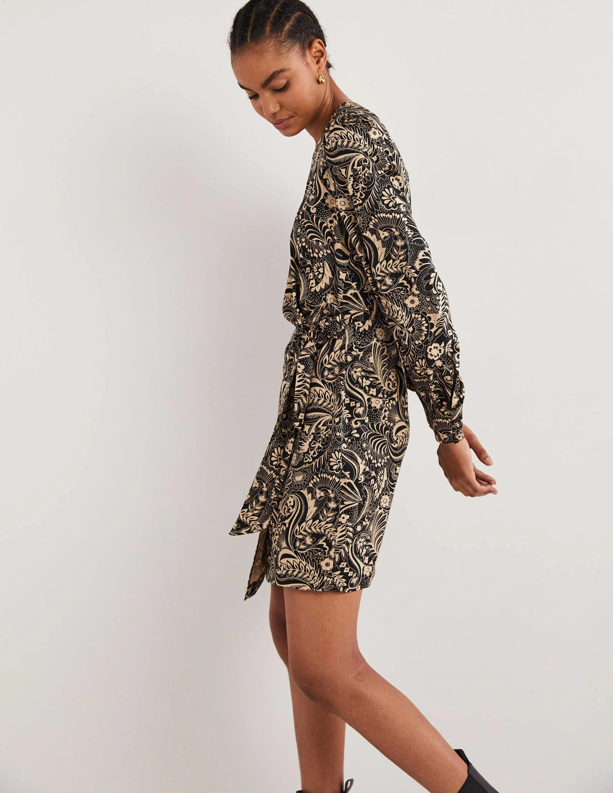 Minikleid mit Wickelrock-Getreidefarben, Paisleymuster - Image 5