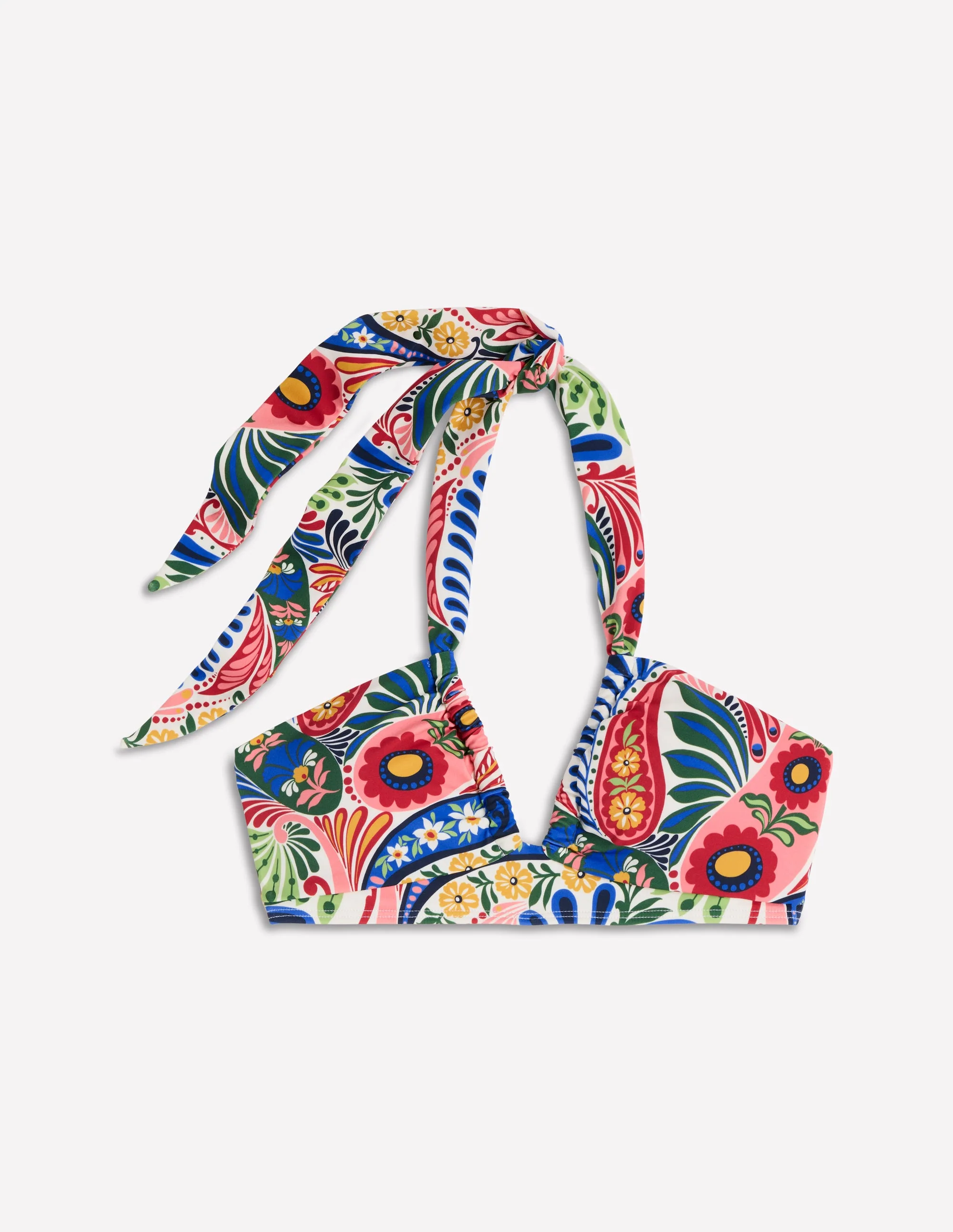 Minori Neckholder-Bikinioberteil zum Binden-Bunt, Verwunschenes Paisleymuster - Image 5