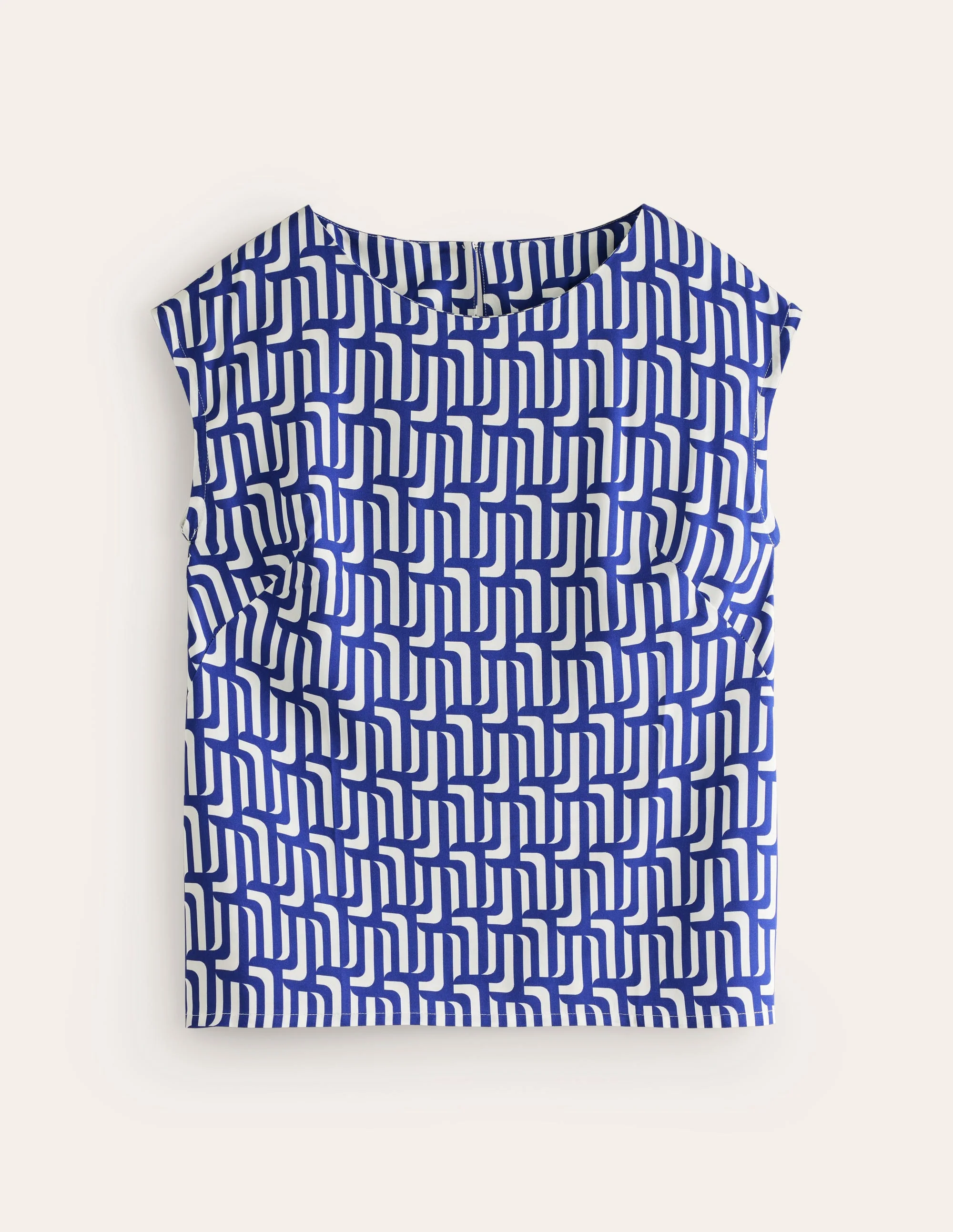 Modernes Top-Saphirblau, Motiv Falling Geo - Image 5