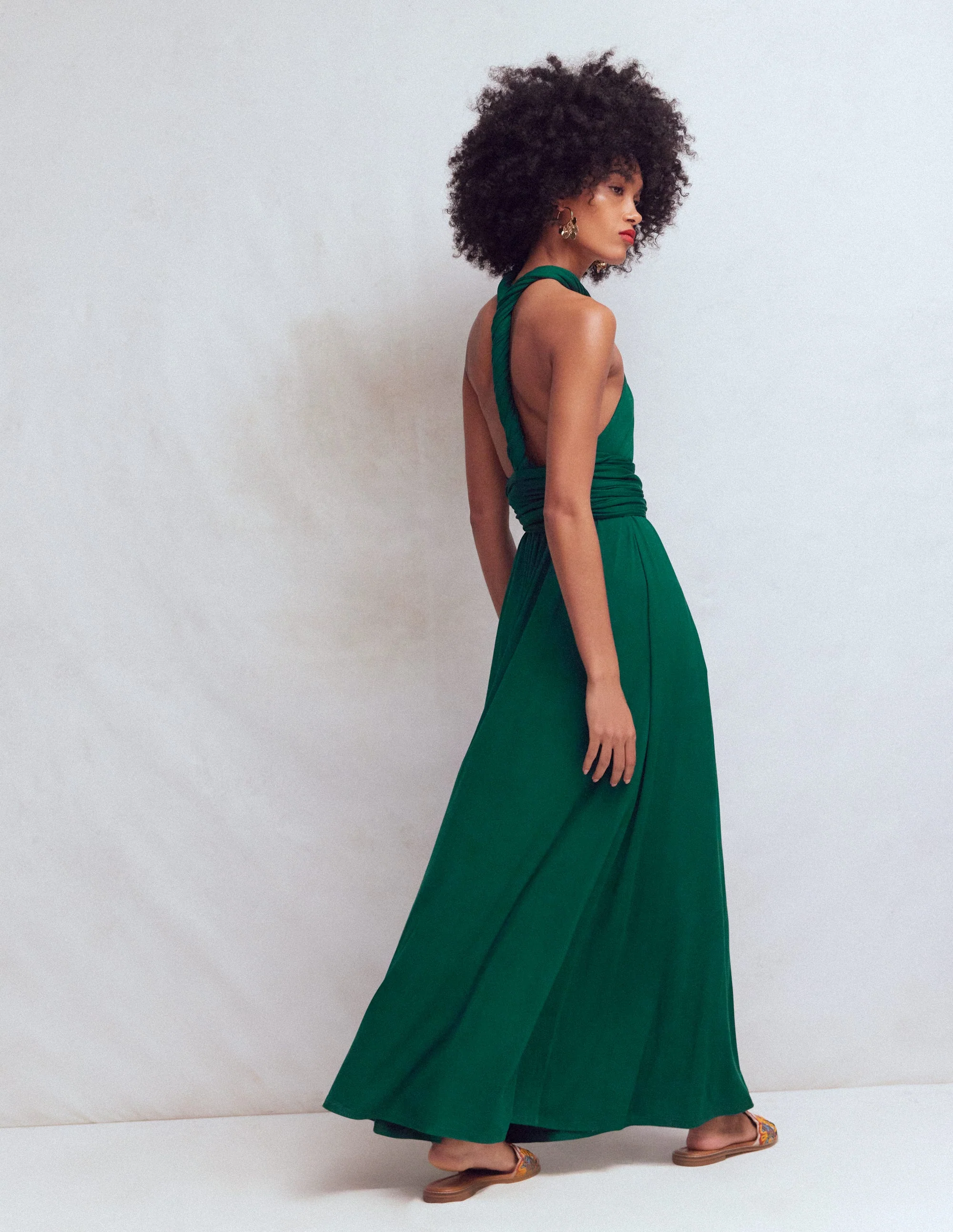 Multiway-Maxikleid aus Jersey-Dunkles Smaragdgrün - Image 6