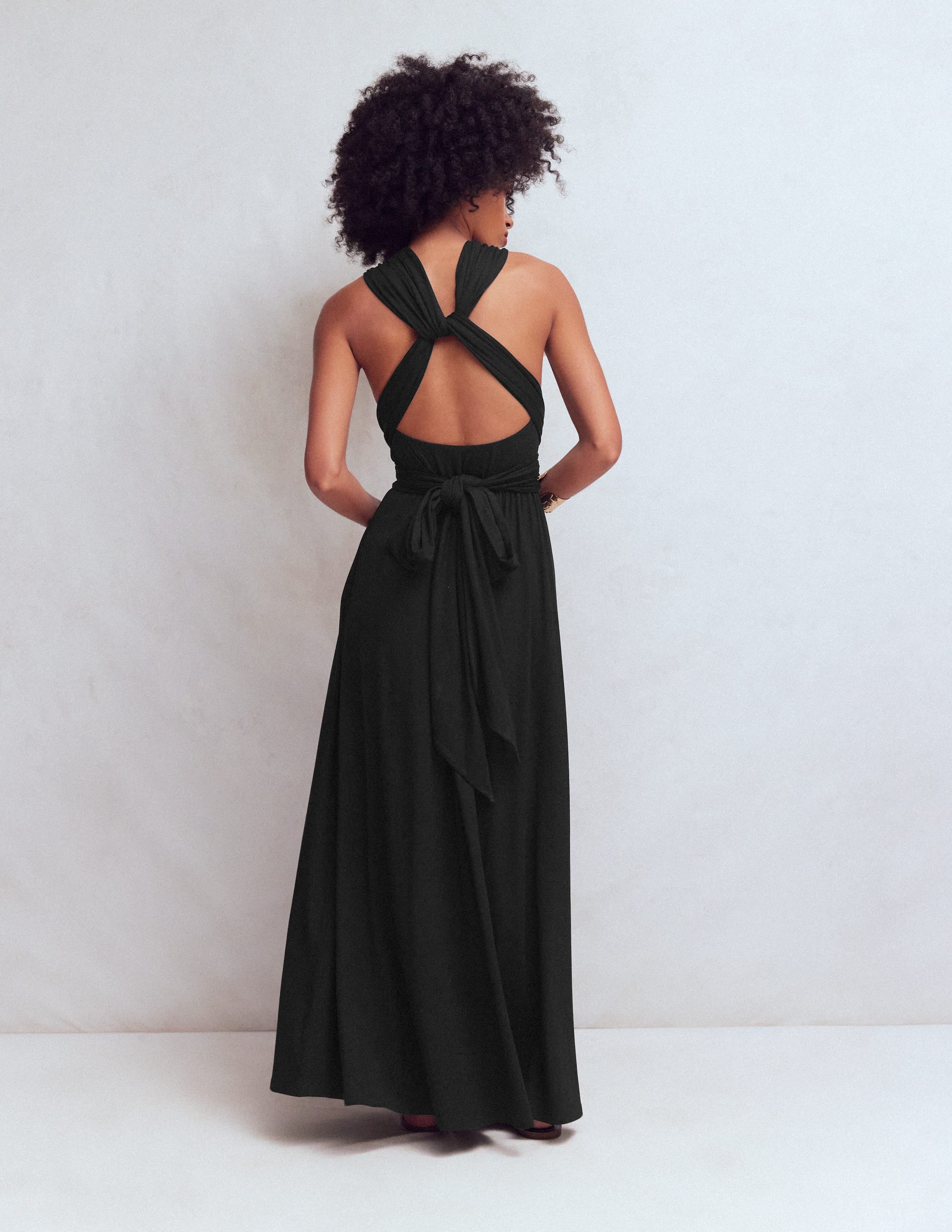 Multiway-Maxikleid aus Jersey-Schwarz - Image 3
