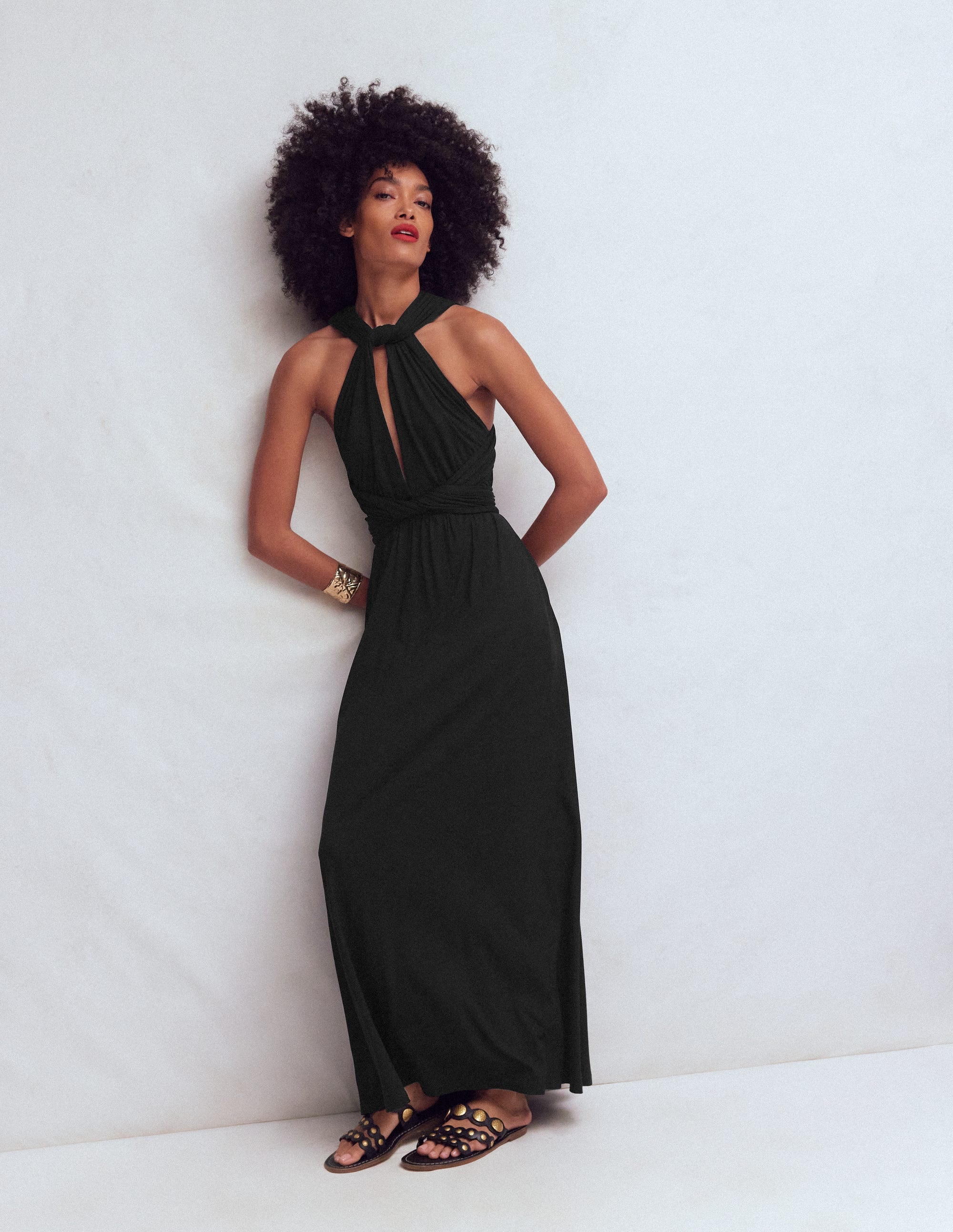 Multiway-Maxikleid aus Jersey-Schwarz - Image 4