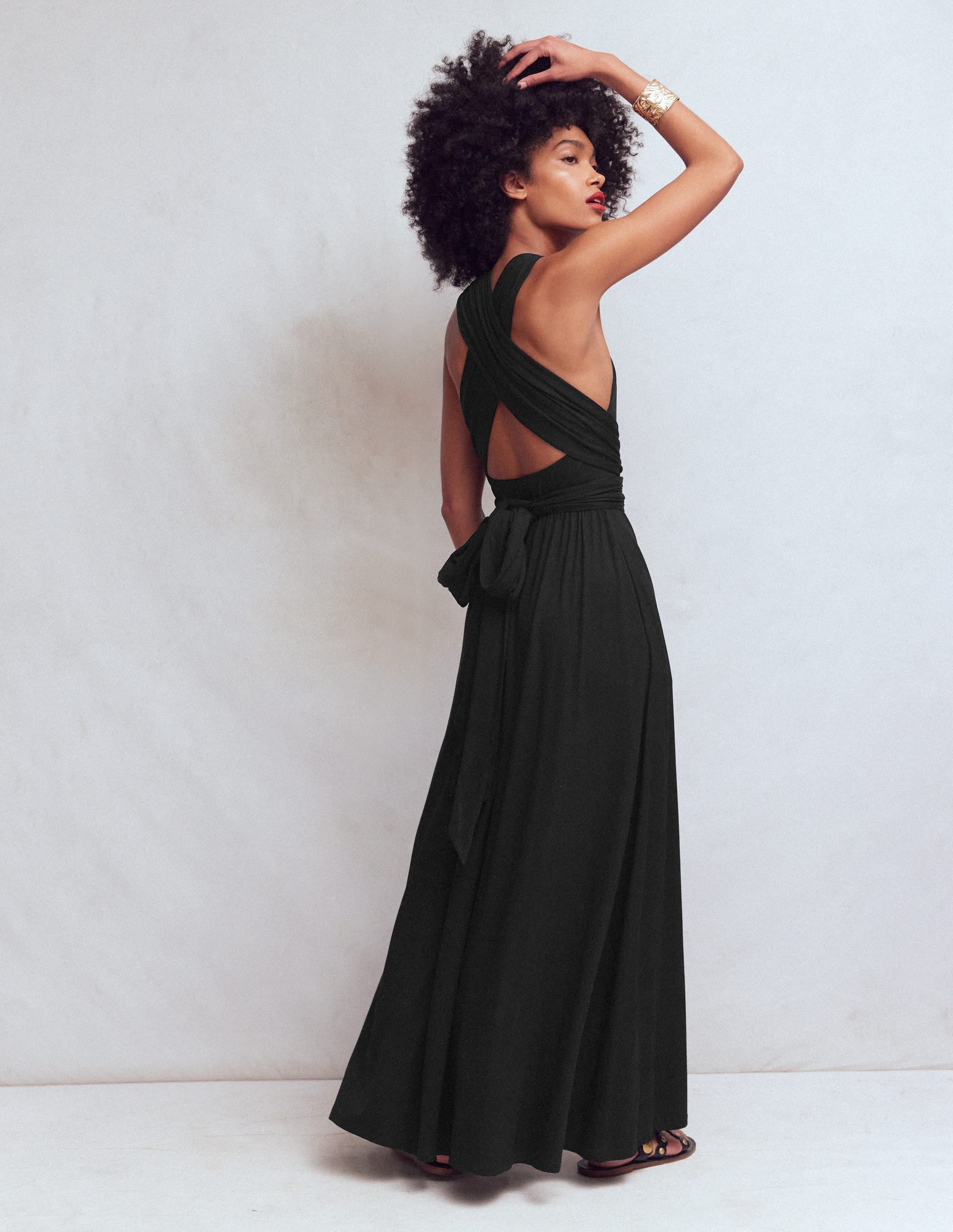 Multiway-Maxikleid aus Jersey-Schwarz - Image 5