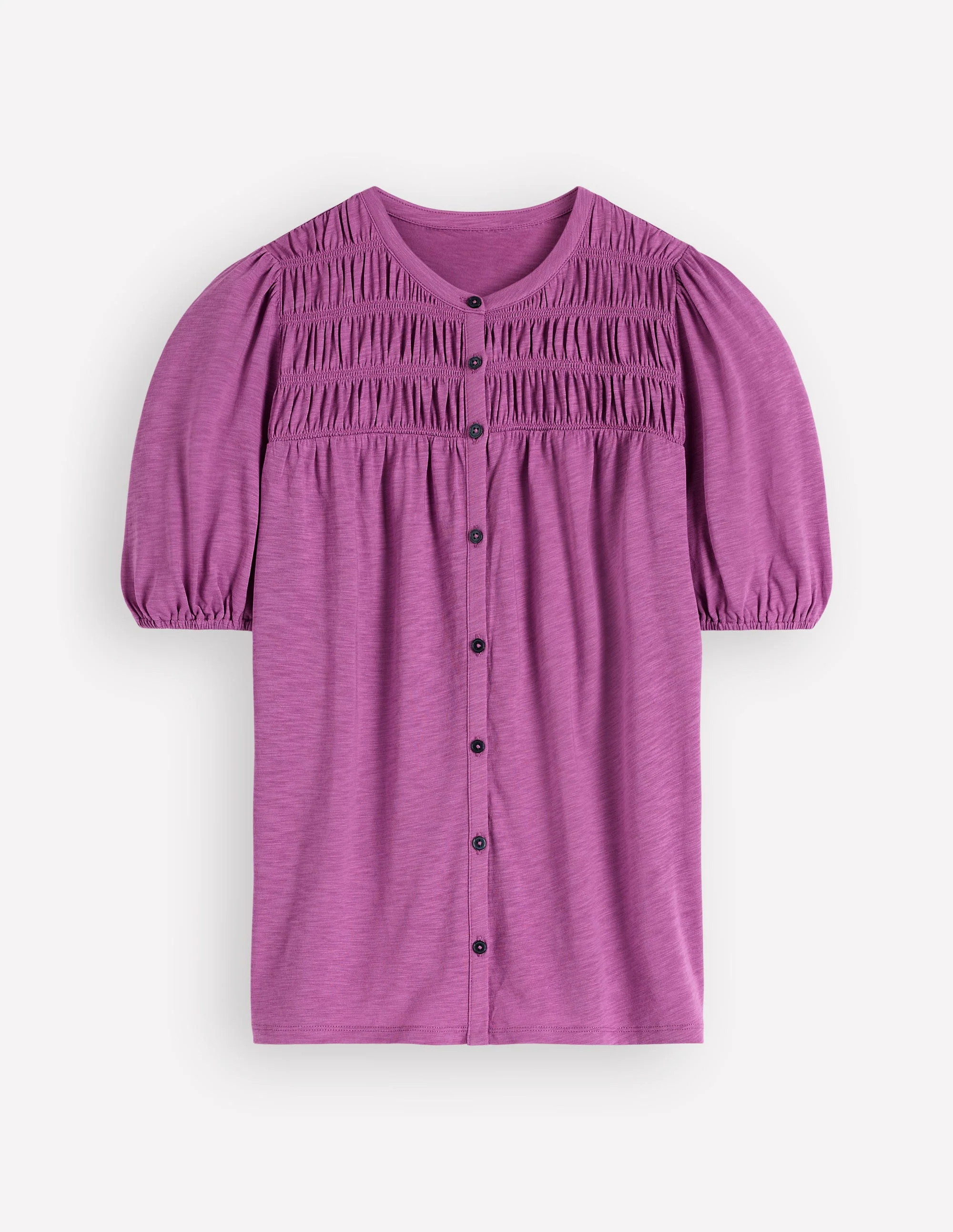 Mya Kurzärmeliges, gesmoktes Hemd-Rotklee-Rosa - Image 6