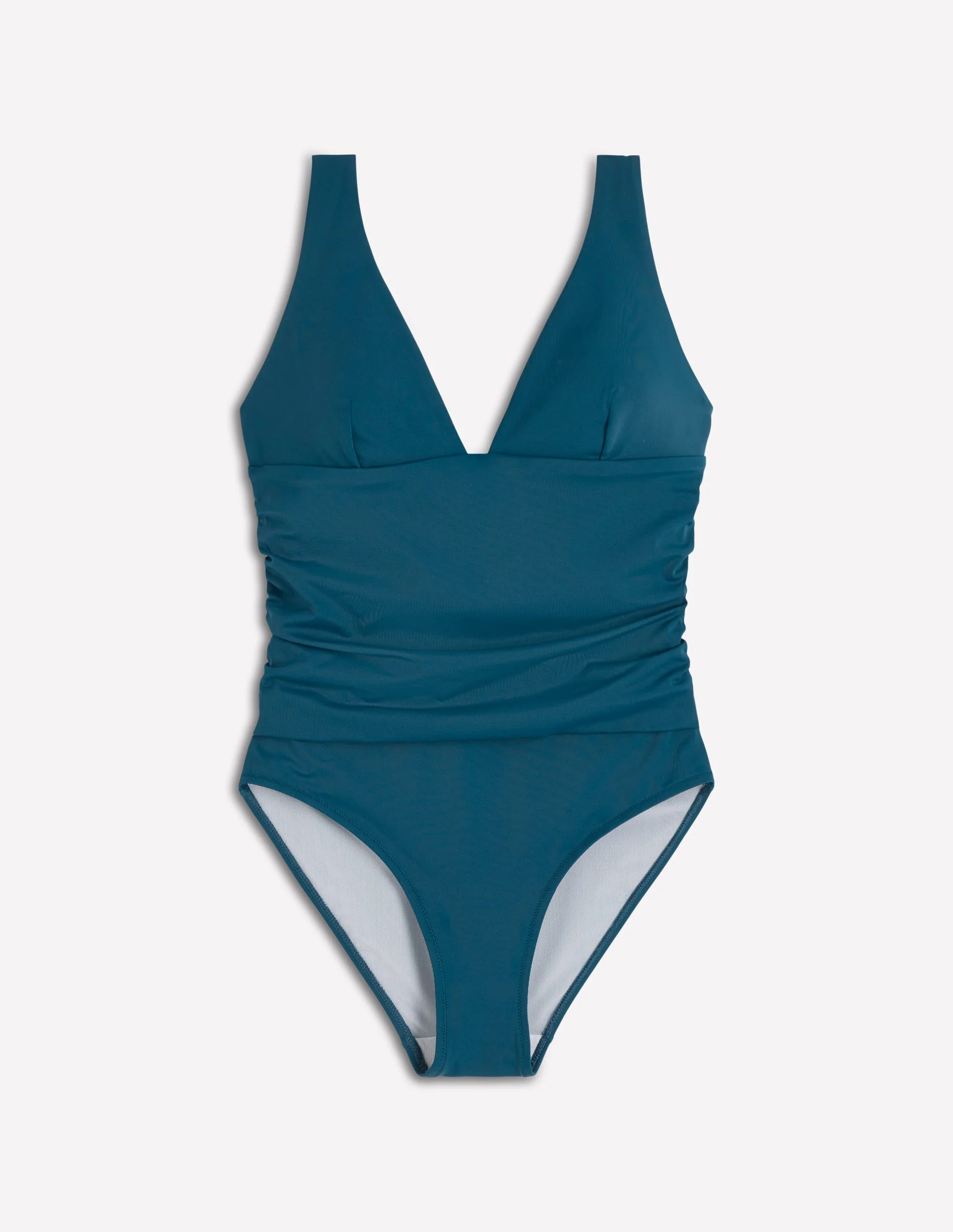 Mykonos Badeanzug mit tiefem V-Ausschnitt-Meerblau, Diamantmuster - Image 5