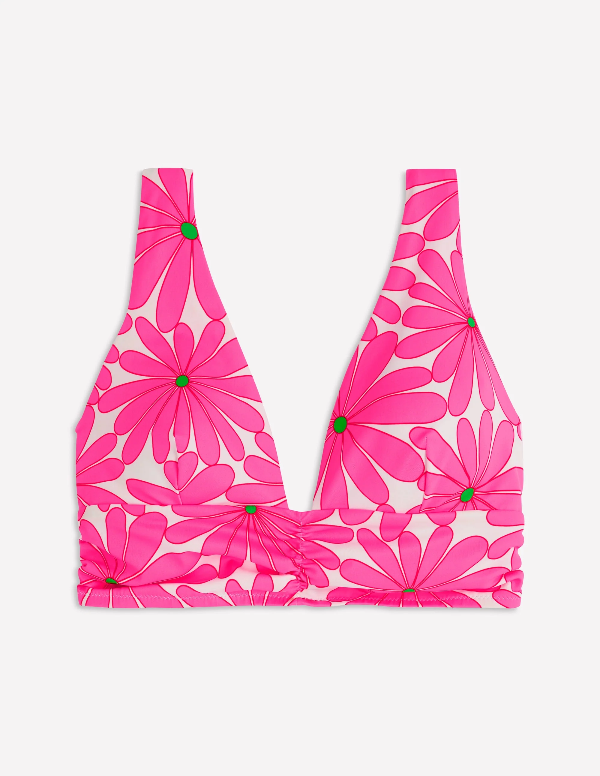Mykonos Bikinioberteil mit tiefem V-Ausschnitt-Sangria Sonnenuntergang, Gänseblümchenblüte - Image 6