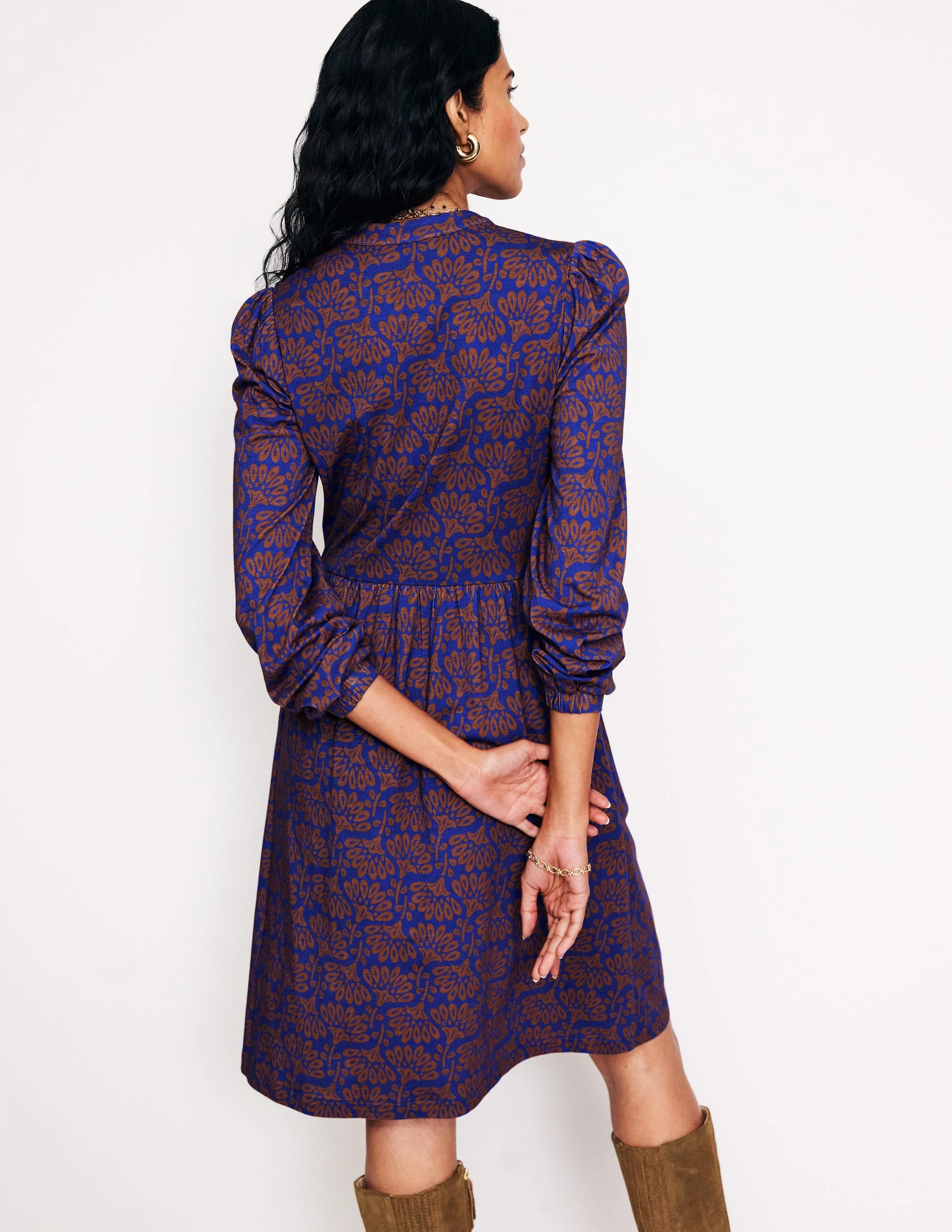 Naomi Lockeres Jerseykleid-Lebkuchen, Löwenzahnzweig - Image 3
