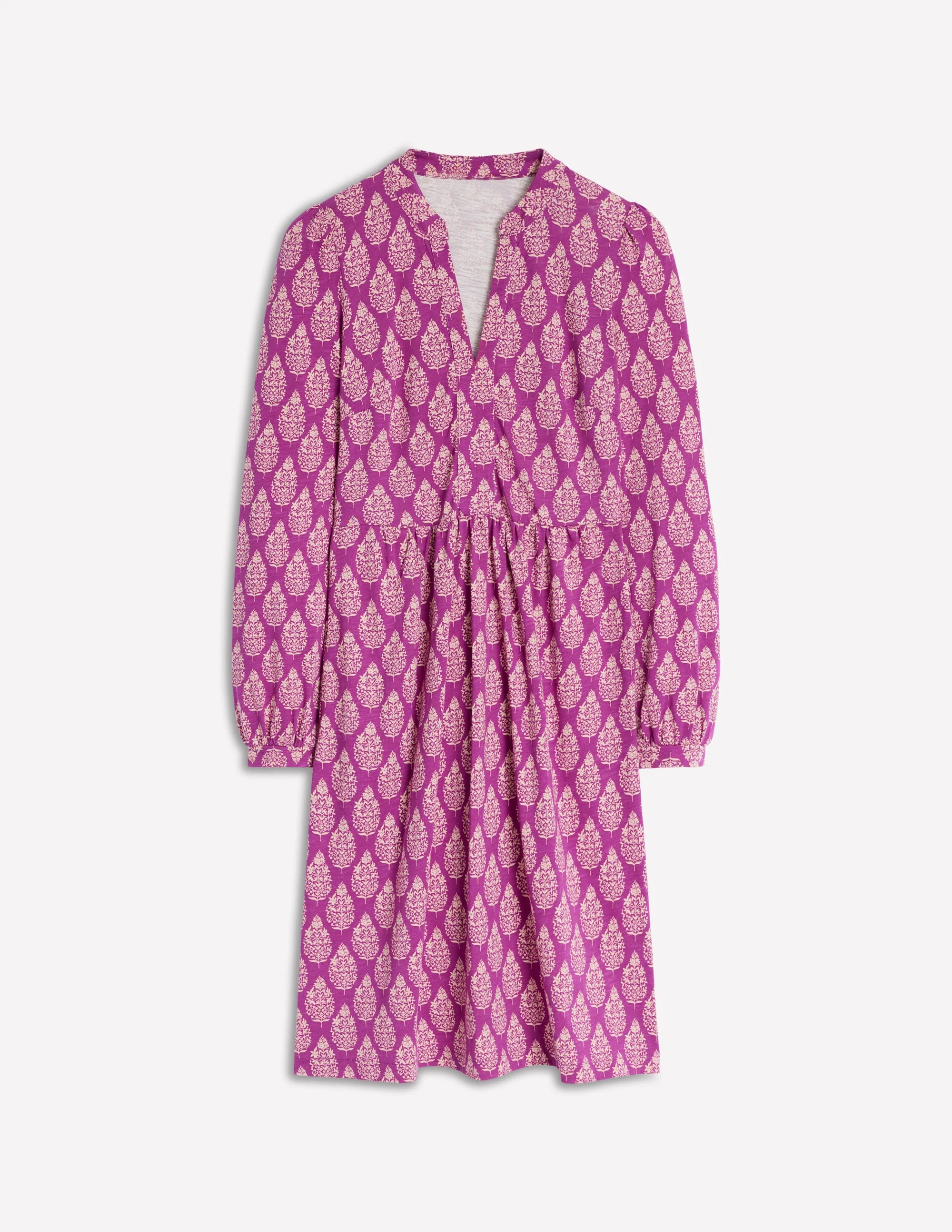Naomi Lockeres Jerseykleid-Lila, Wildblumenstrauß - Image 6