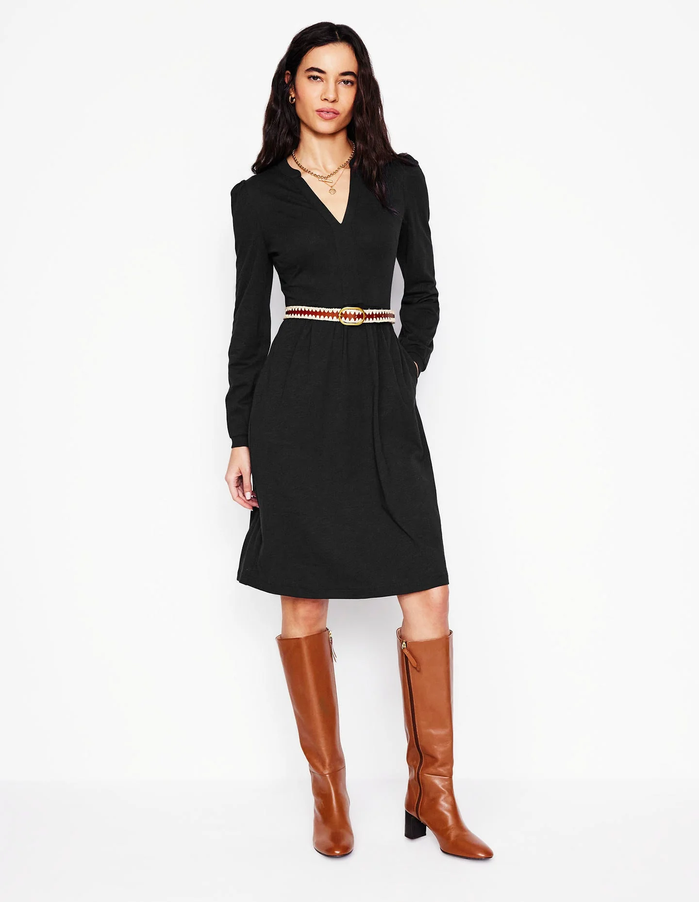 Naomi Lockeres Jerseykleid-Schwarz - Image 4