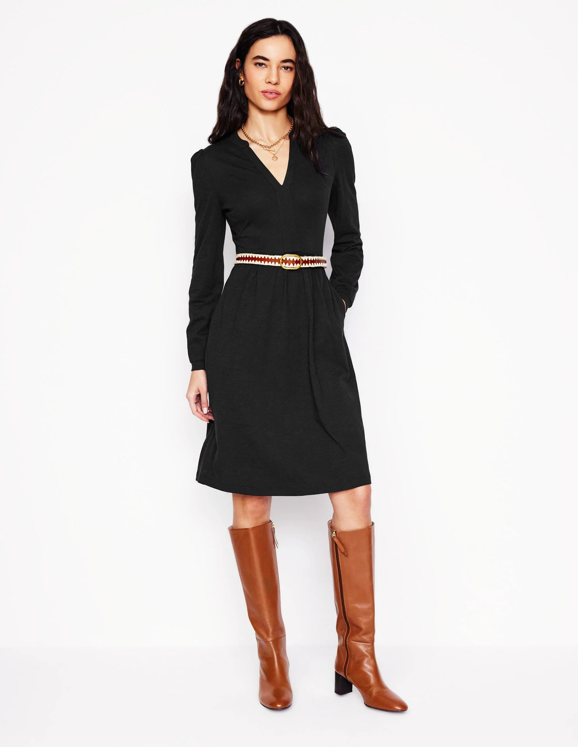 Naomi Lockeres Jerseykleid-Schwarz - Image 4