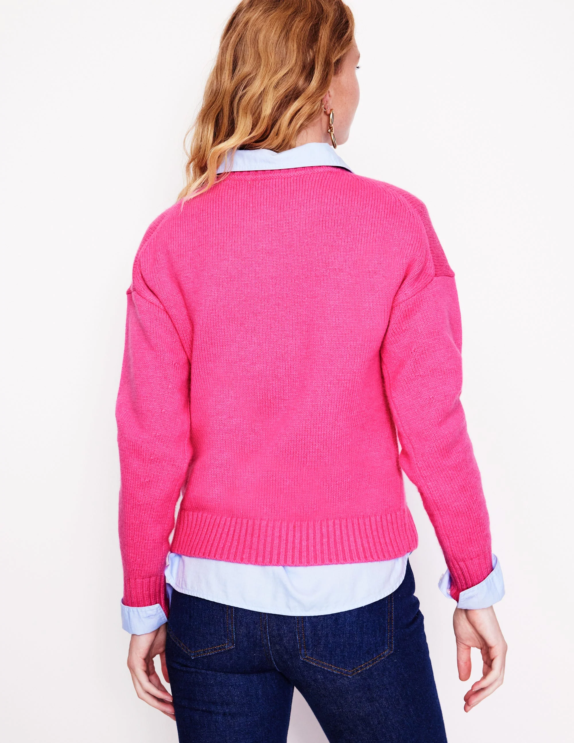 Natalie Pullover mit Stickerei-Festliches Rosa, Bulldogge - Image 3