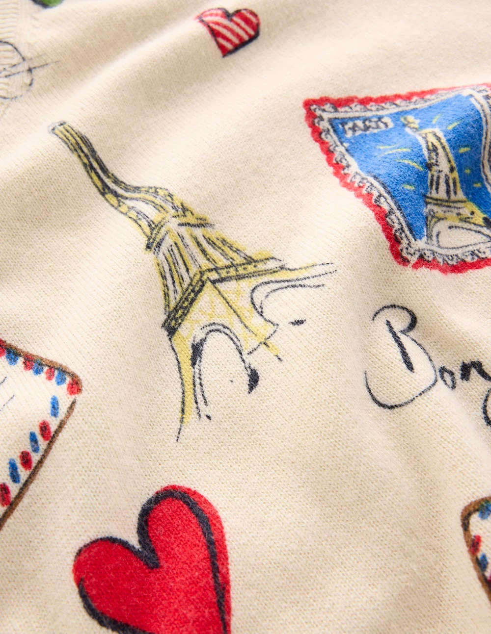 Natasha Pullover mit originellem Design-Naturweiß, Postkarte aus Paris - Image 6