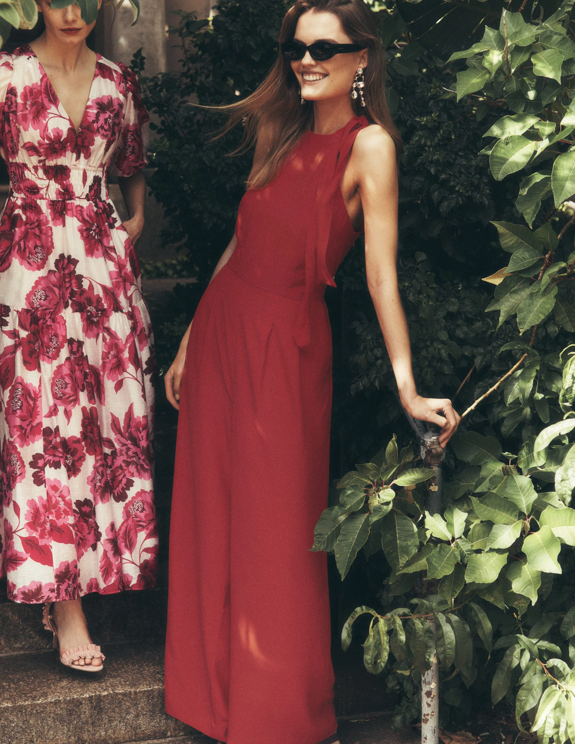 Neckholder-Jumpsuit zum Binden-Sattes Kastanienbraun - Image 6