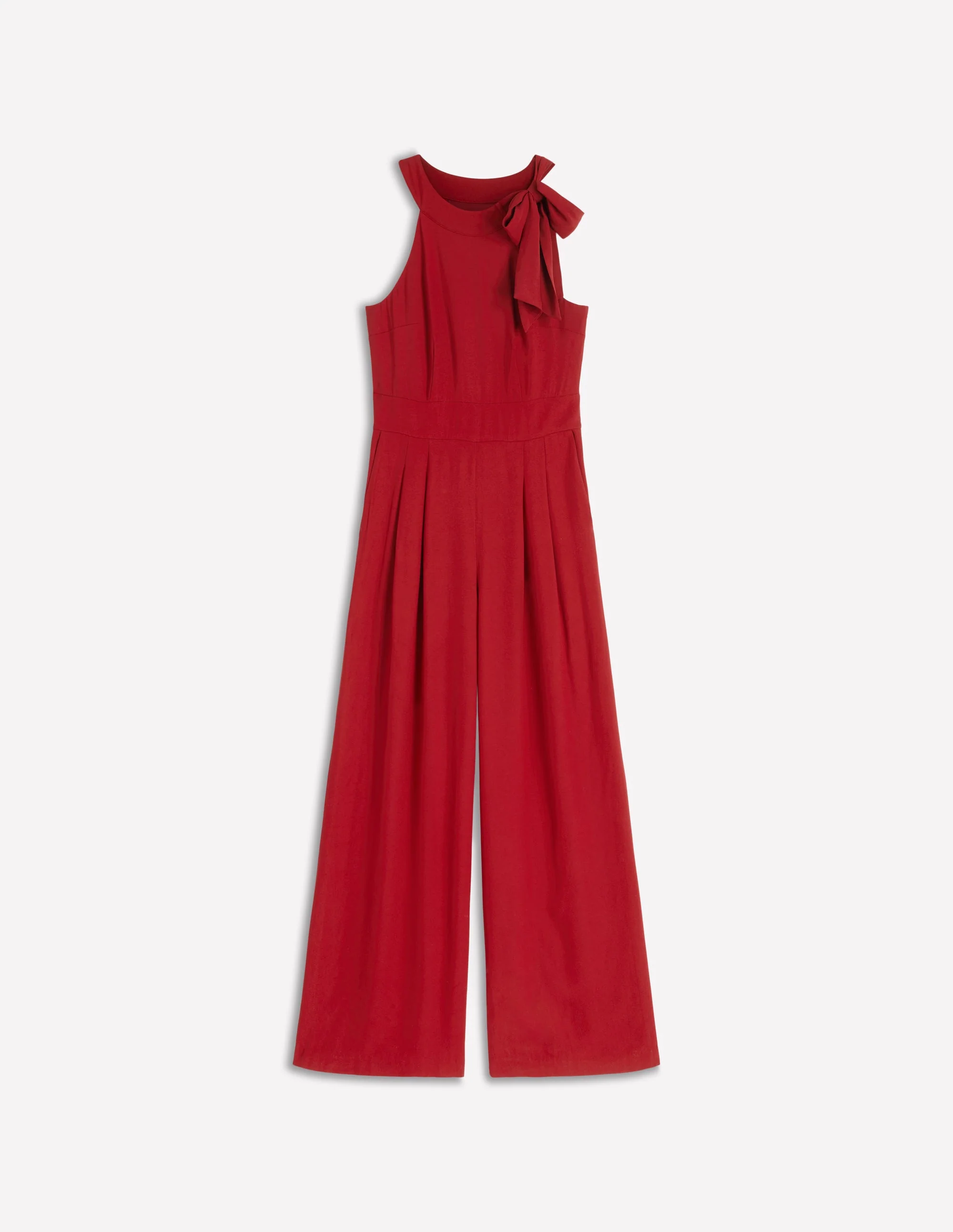Neckholder-Jumpsuit zum Binden-Sattes Kastanienbraun - Image 7
