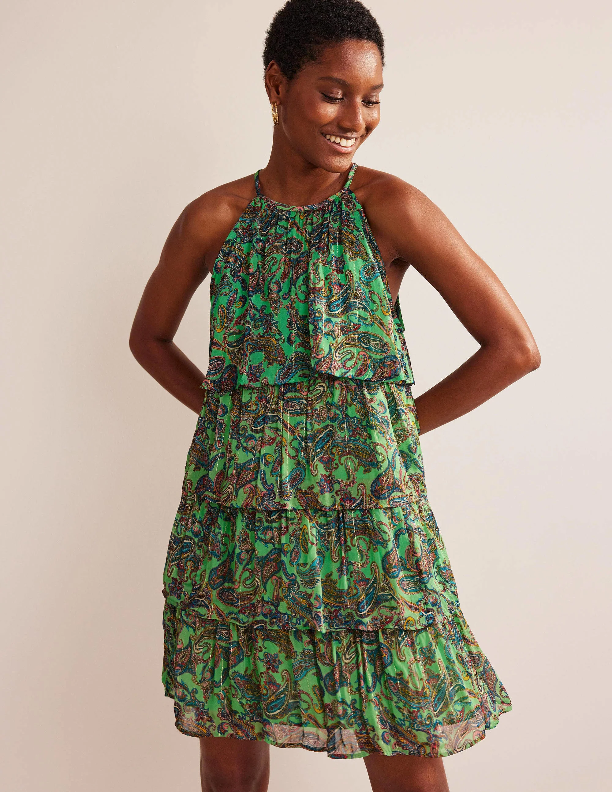 Neckholder-Minikleid mit Rüschen-Pistazieneis, Paradise Pop - Image 4