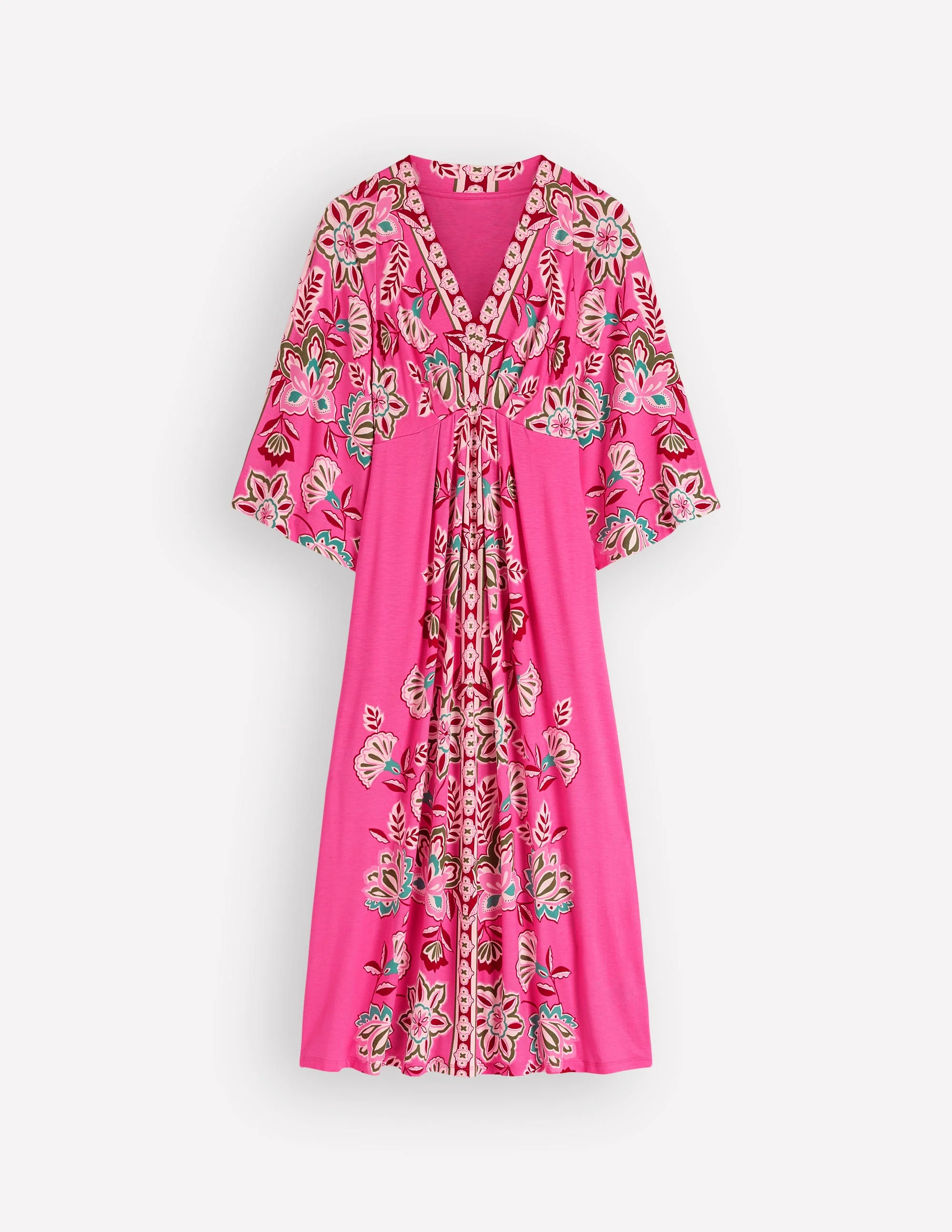 Nell Midi-Kimonokleid aus Jersey-Rosa, Blüten-Eleganz - Image 8