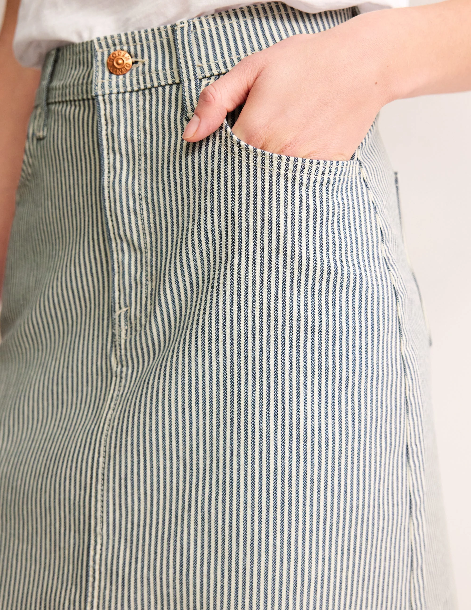 Nell Mini-Jeansrock-Blau mit Streifen - Image 2