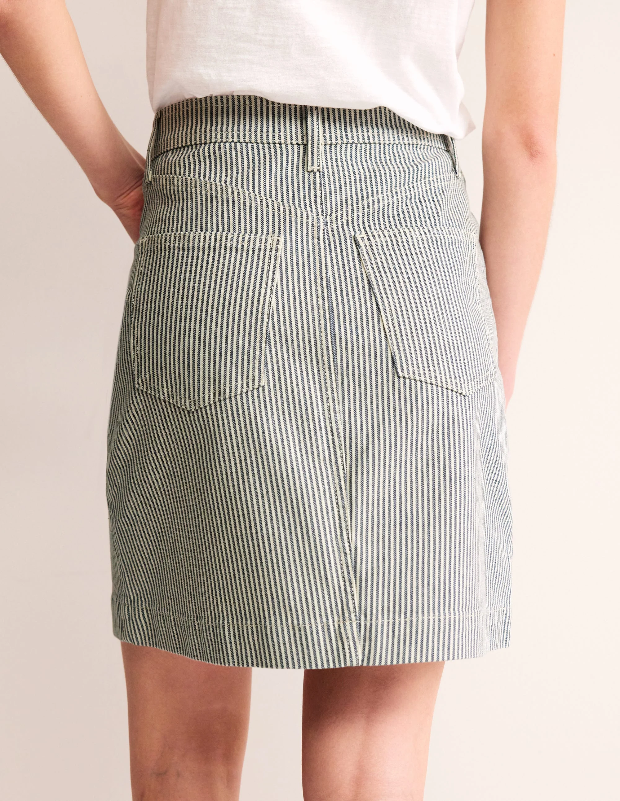 Nell Mini-Jeansrock-Blau mit Streifen - Image 3