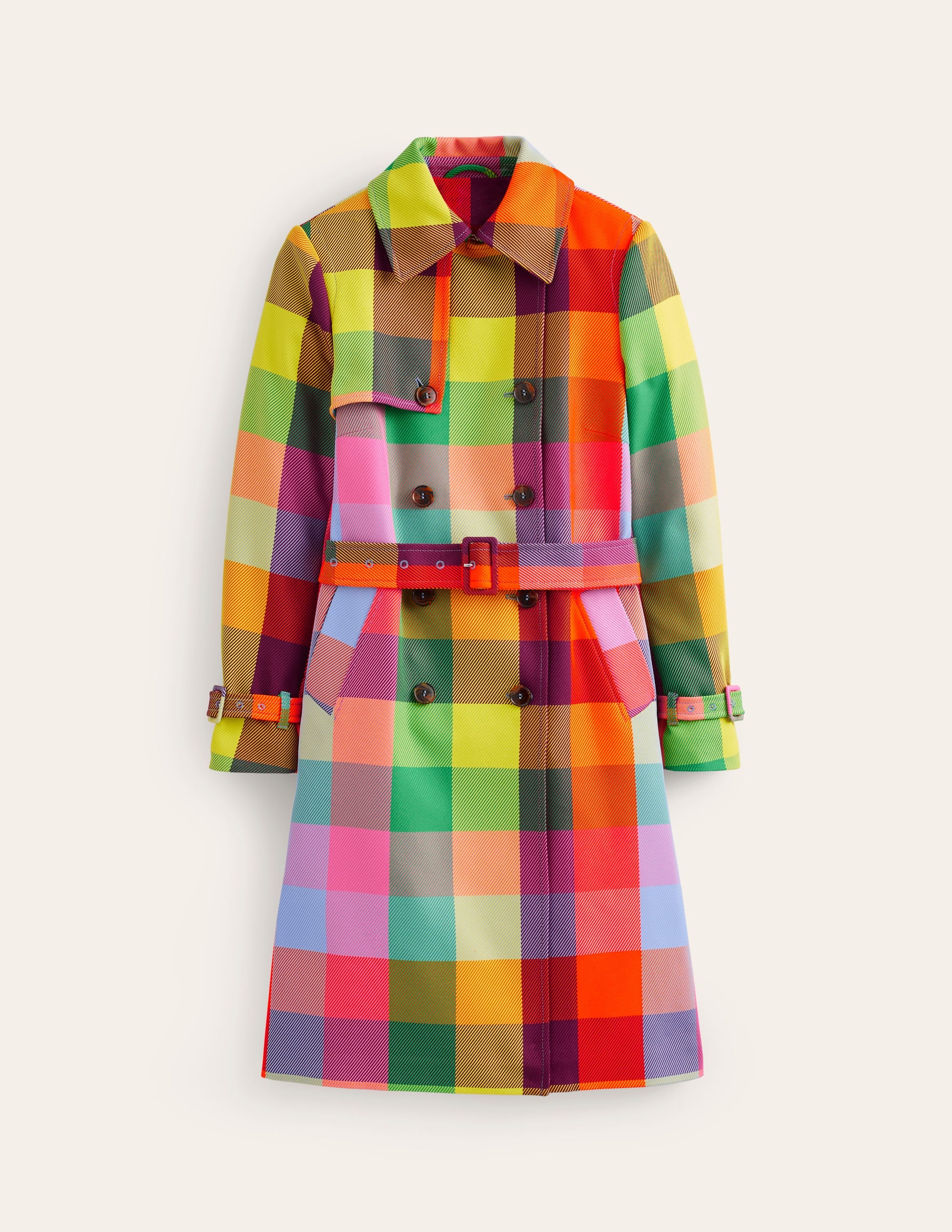 Neonfarbener Trenchcoat mit Gürtel-Black - Image 7