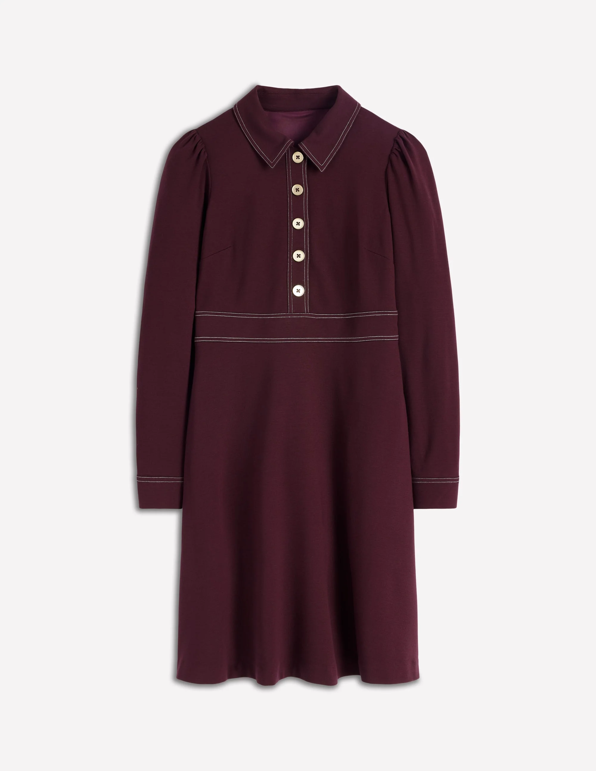 Nicolette Langärmliges Kleid-Dunkle Kirsche - Image 6