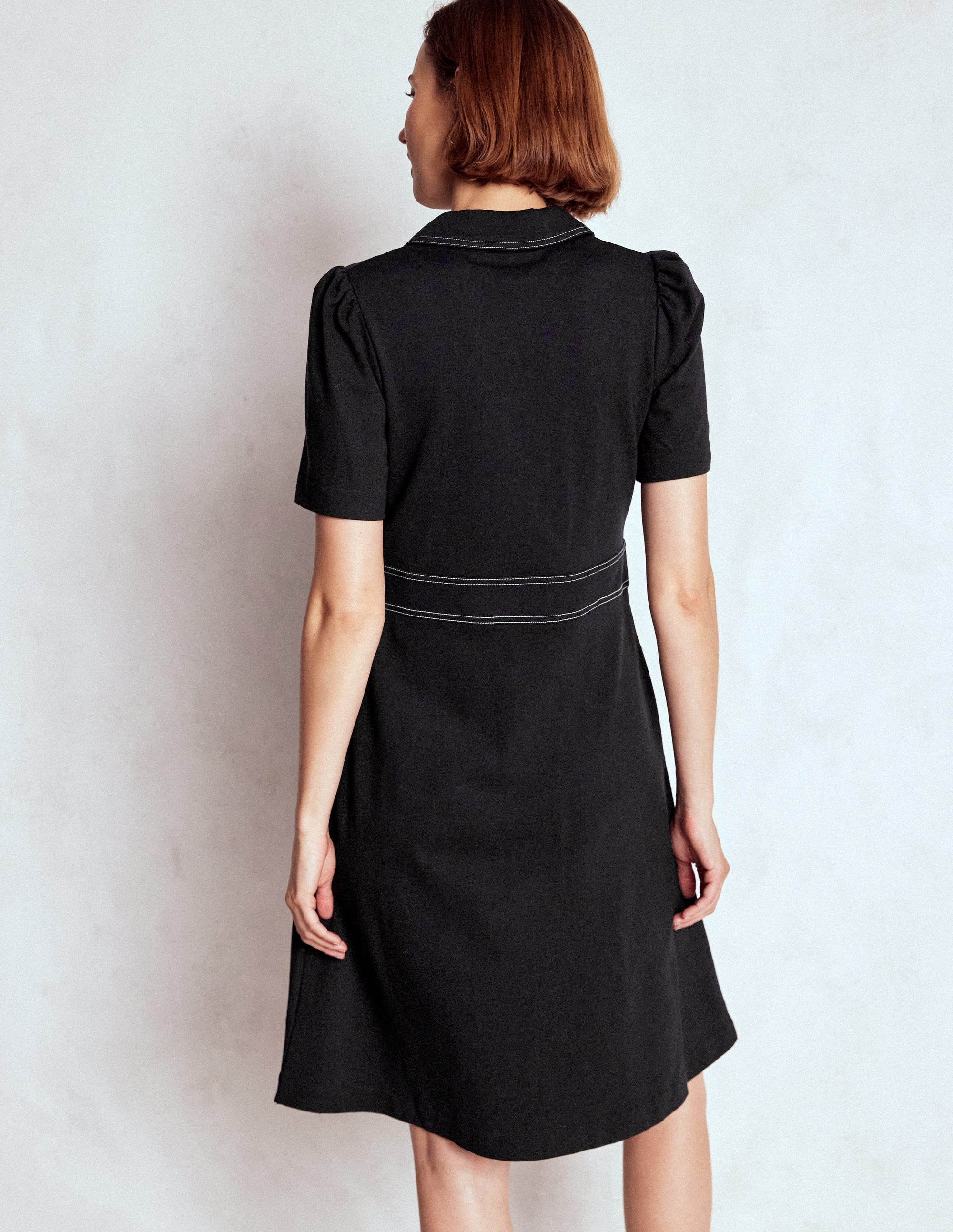Nicolette Ponte-Hemdblusenkleid-Schwarz - Image 3