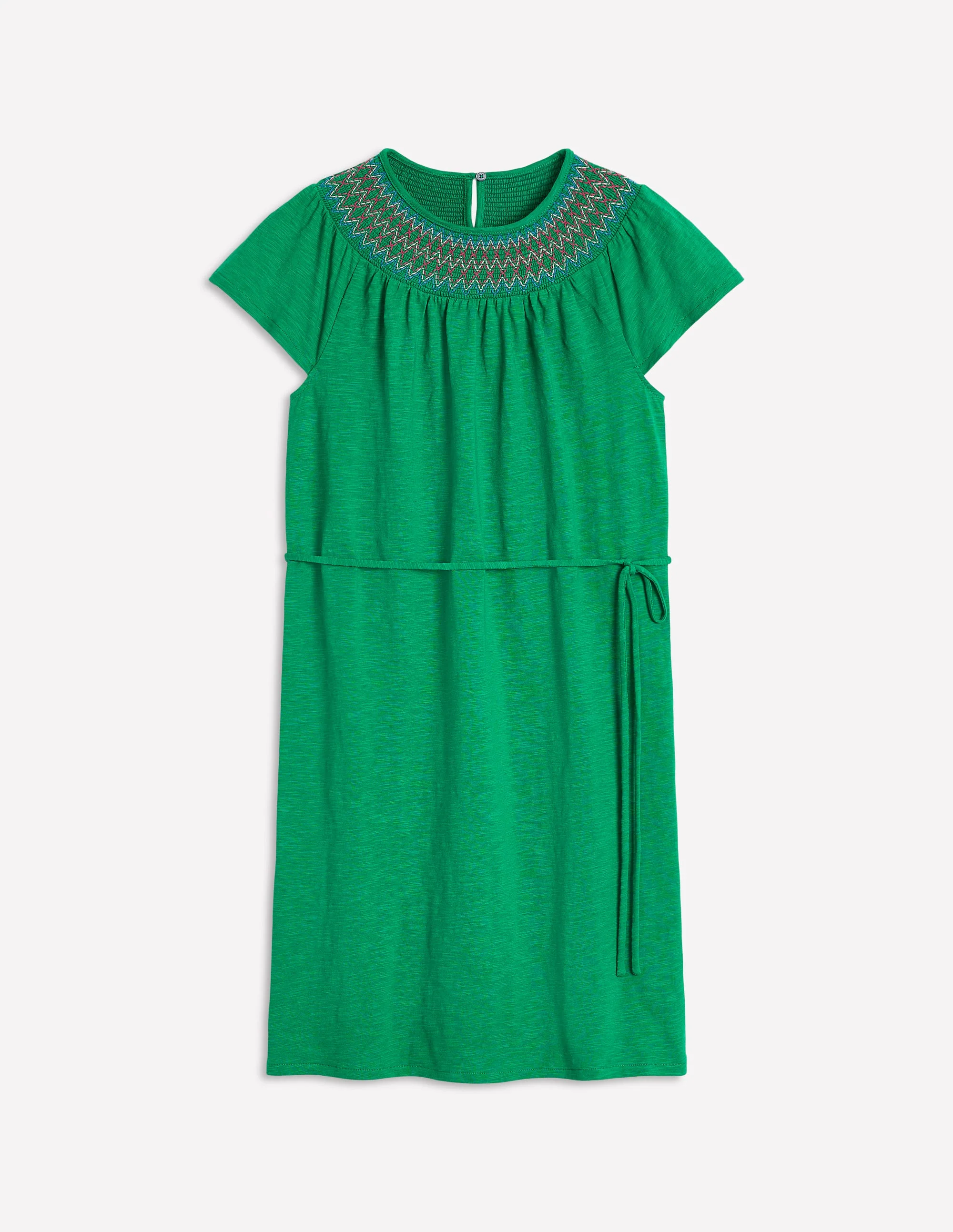 Nina Gesmoktes T-Shirt-Kleid-Grünes Tamburin - Image 5