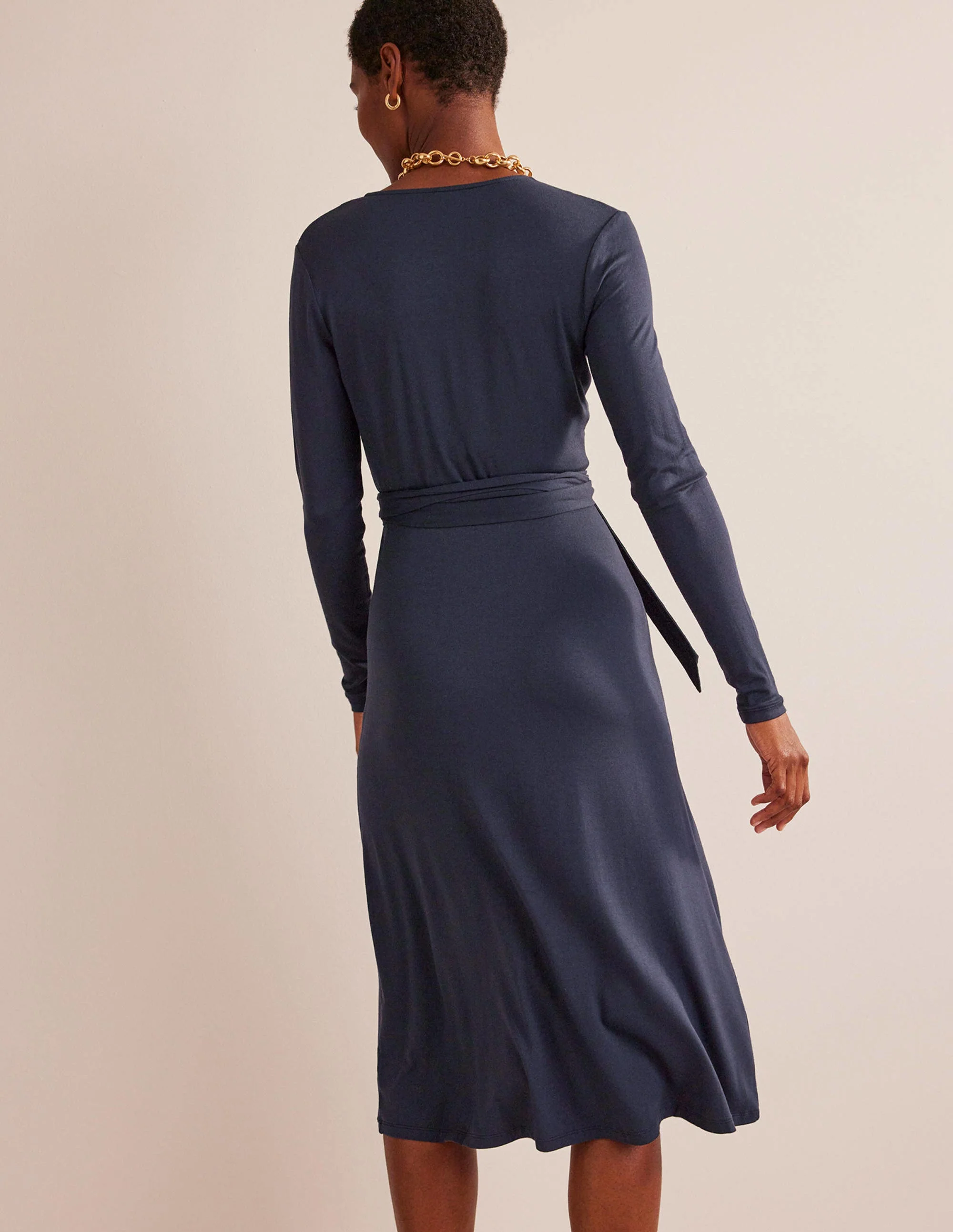Nina Jersey-Midikleid-Marineblau - Image 3