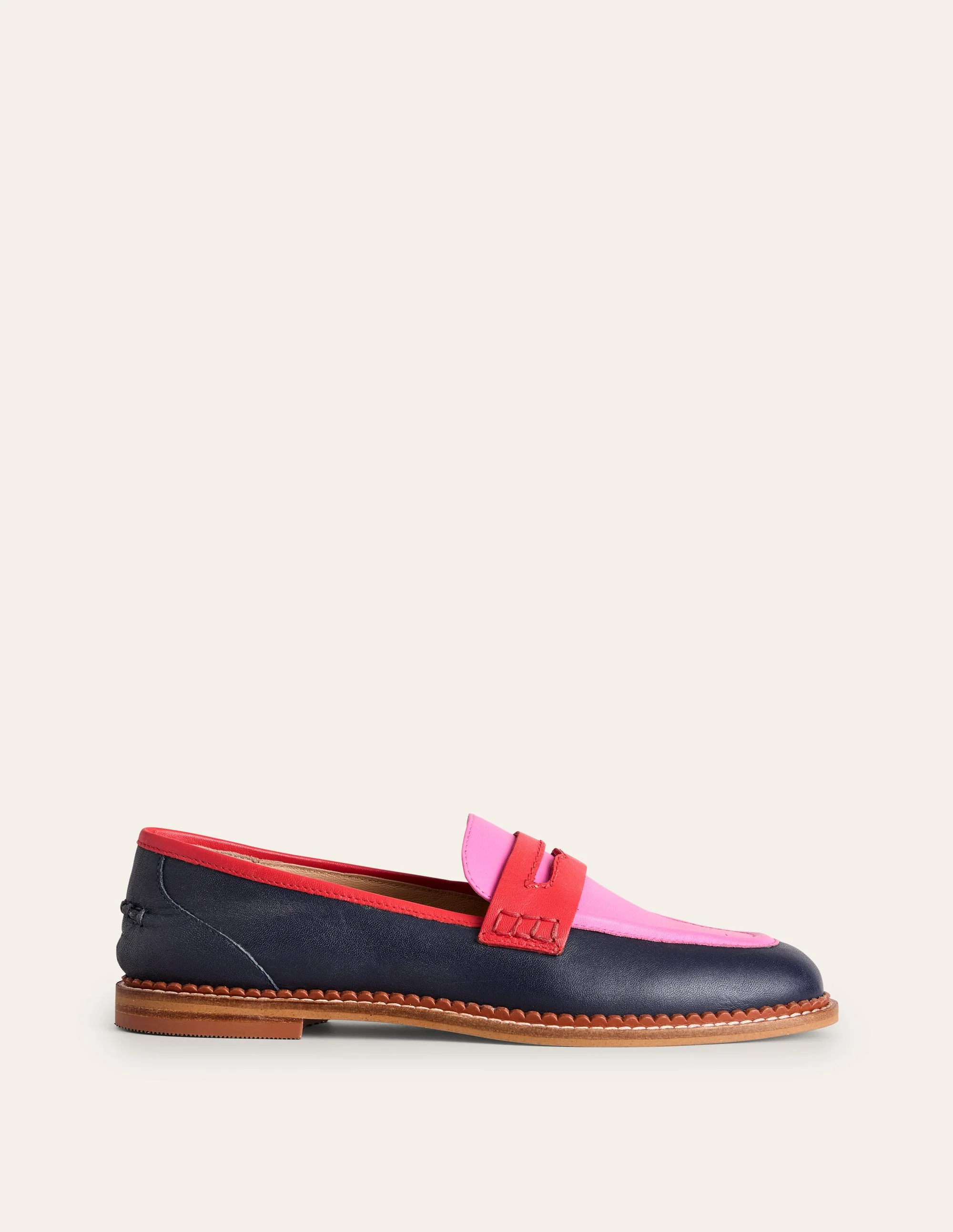 Nya Pennyloafer-Marineblau/Rosa Turmalin