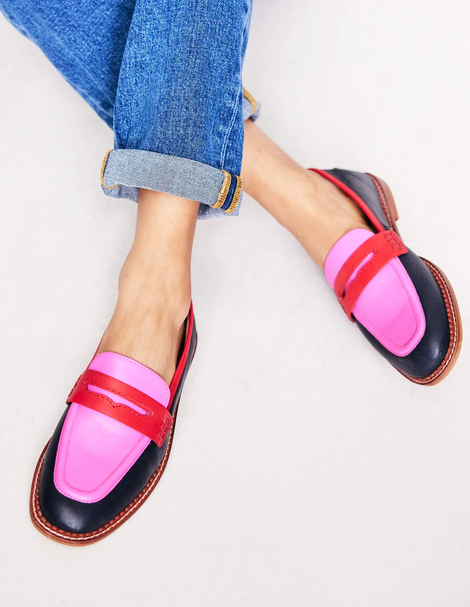 Nya Pennyloafer-Marineblau/Rosa Turmalin - Image 2