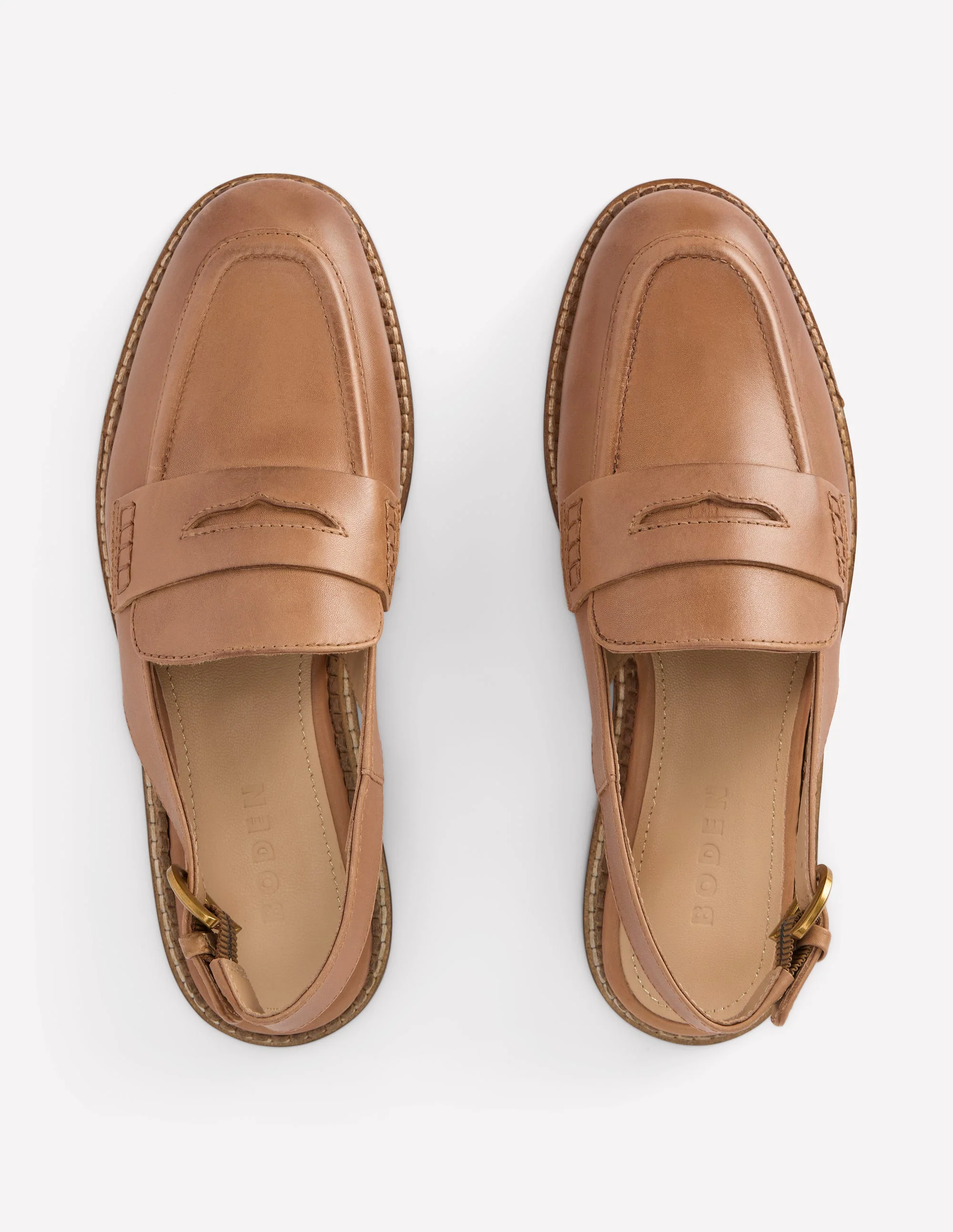 Nya Pennyloafer mit Fersenriemen-Hellbraun - Image 8