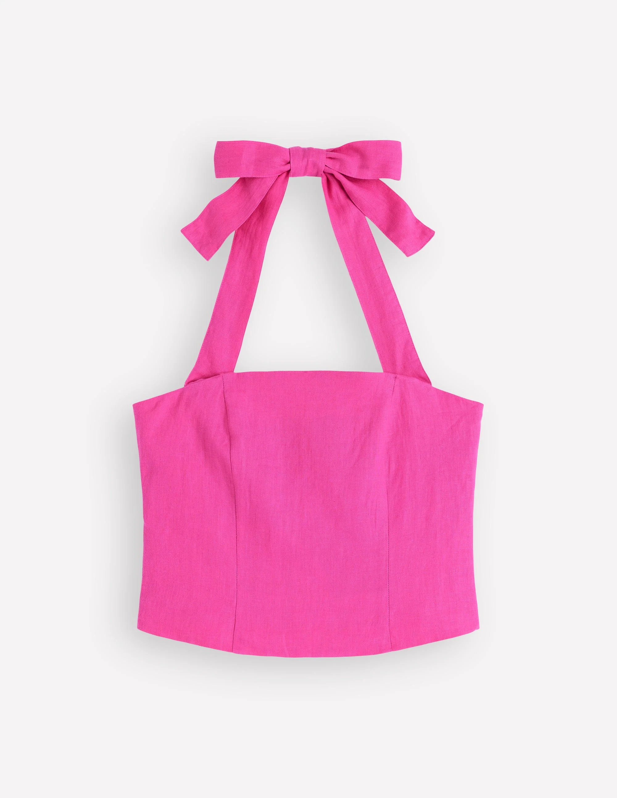Oberteil aus Leinen mit Neckholder-Hellrosa - Image 6