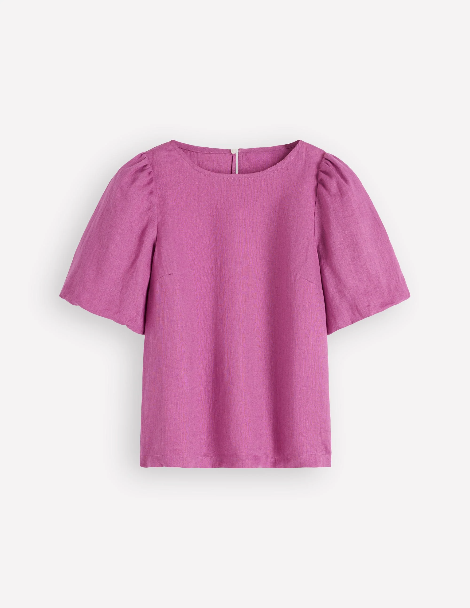 Oberteil aus Leinen mit Puffärmeln-Rotklee-Rosa - Image 5