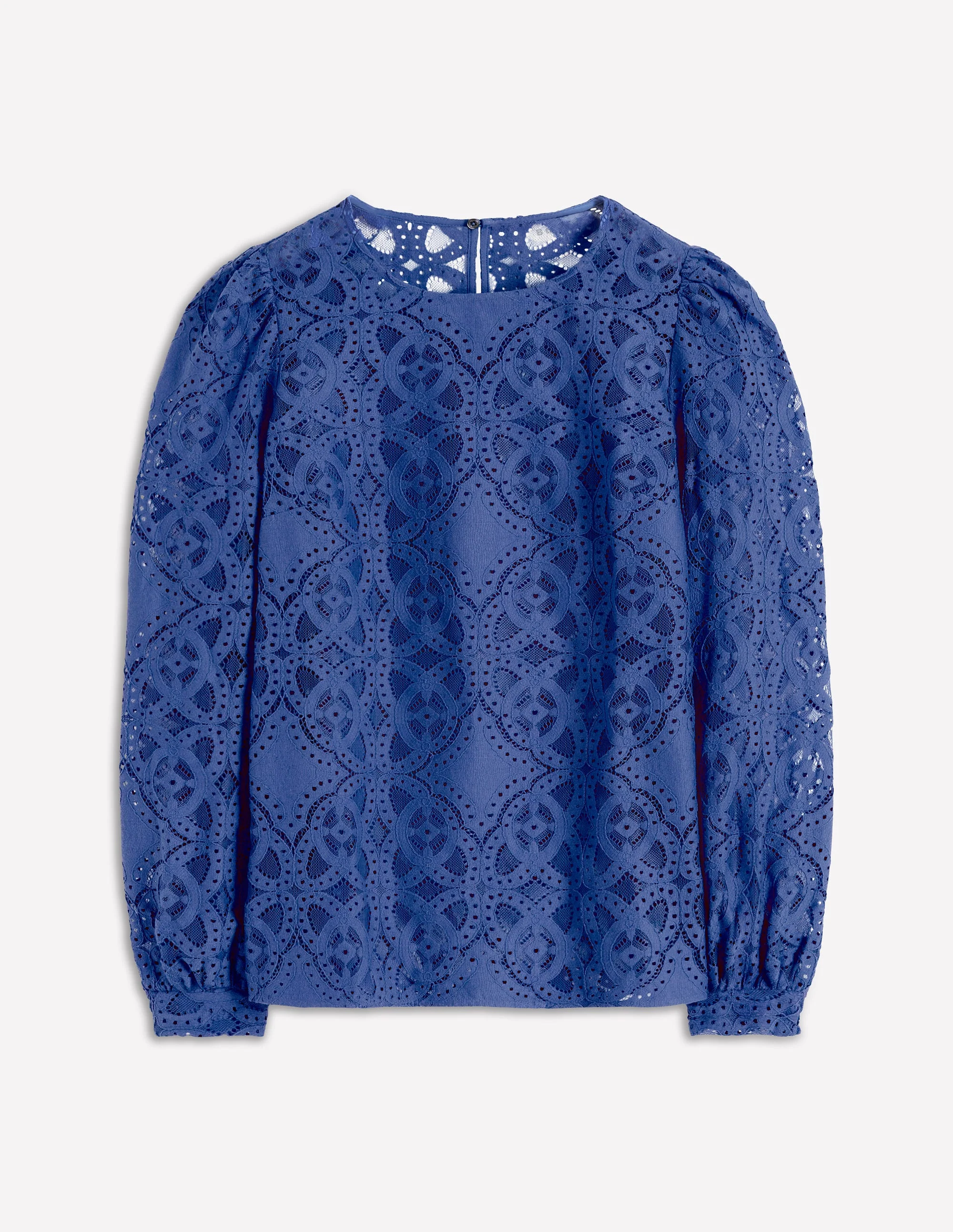 Oberteil aus Spitze mit Rundhalsausschnitt-Denim-Blau - Image 5