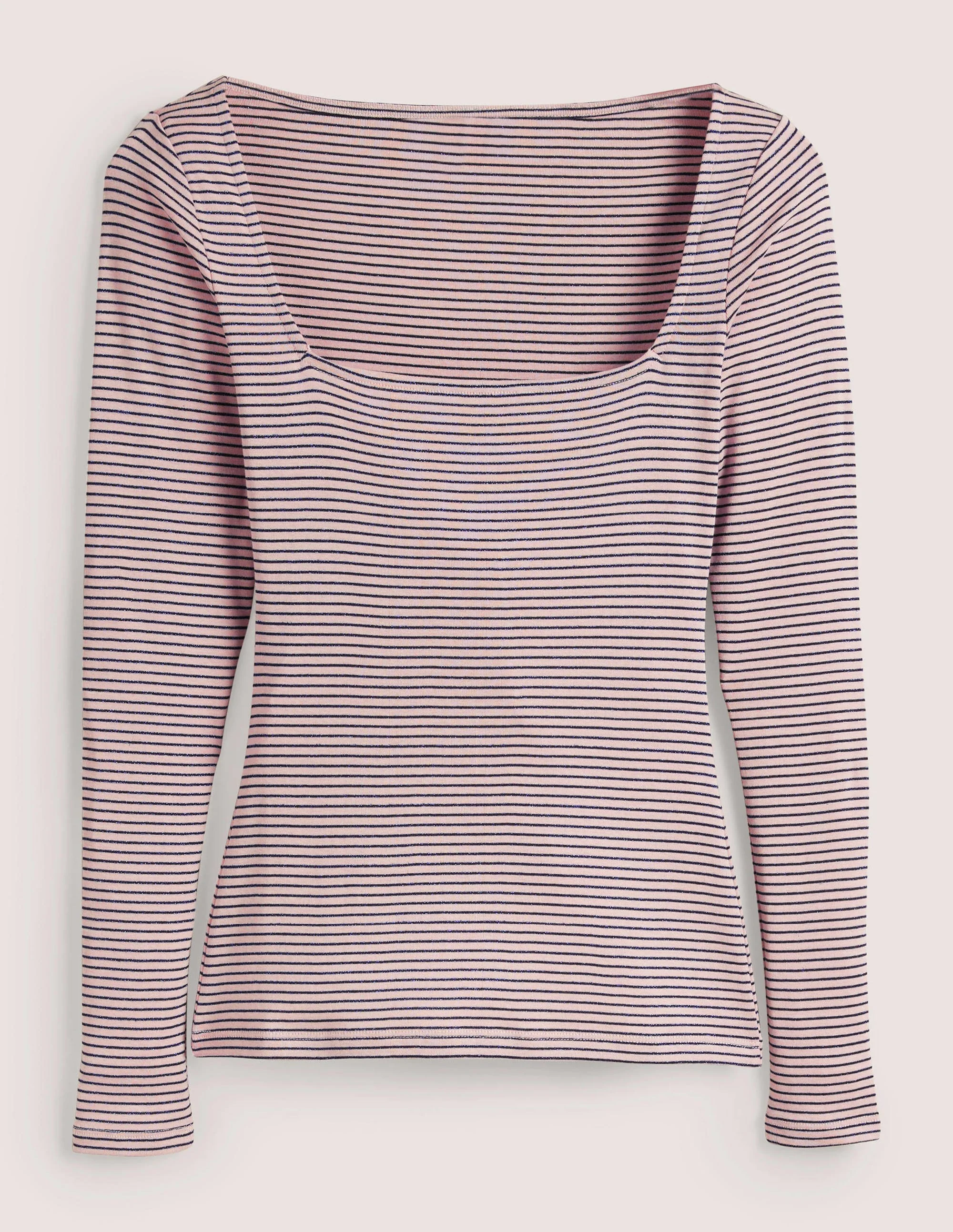 Oberteil mit Metallic-Streifen-Eisrosa - Image 5