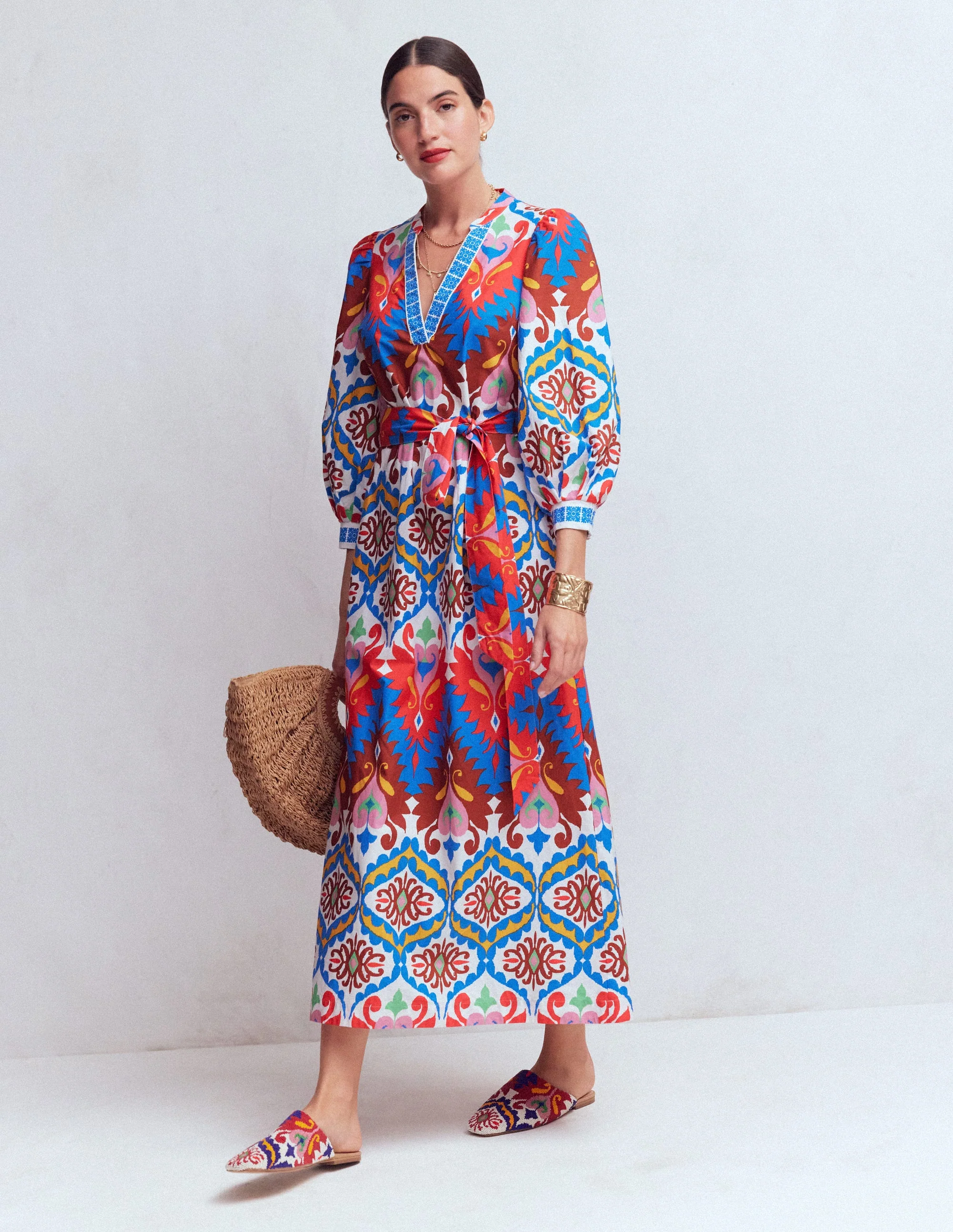 Octavia Baumwollkleid-Bunt Traumhaftes Ikat-Muster - Image 6