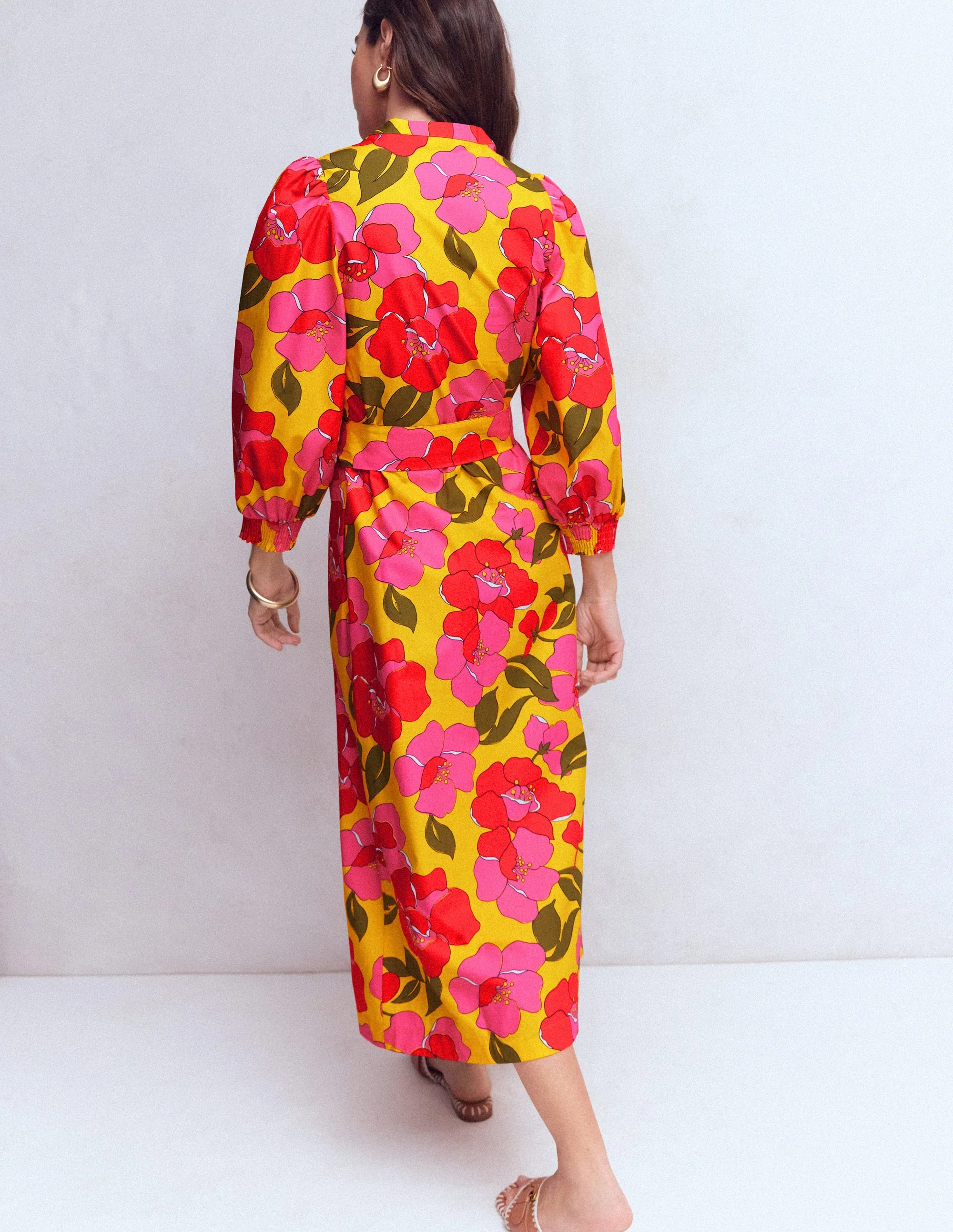 Octavia Baumwollkleid-Gelb Strahlende Blüten - Image 4