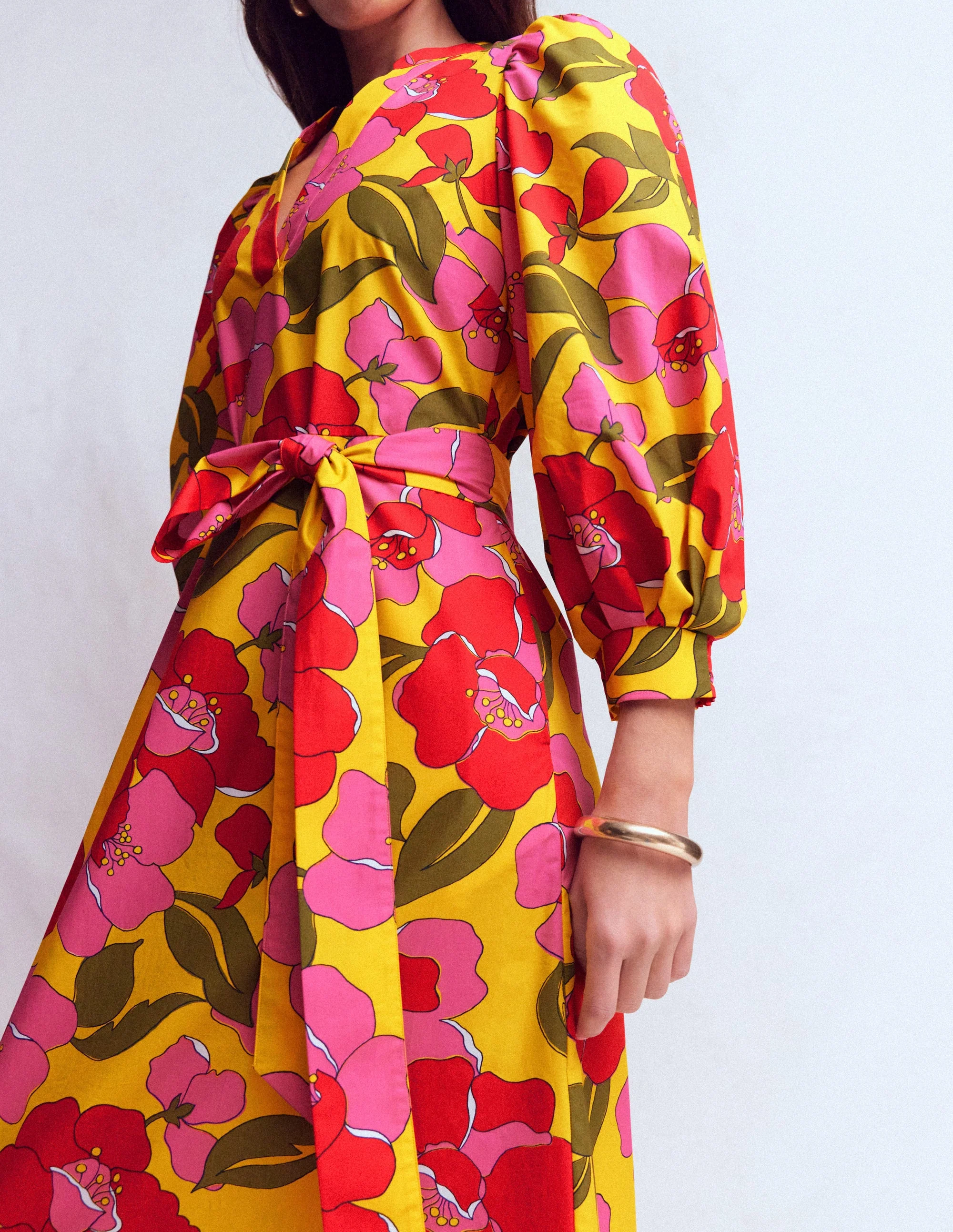 Octavia Baumwollkleid-Gelb Strahlende Blüten - Image 6