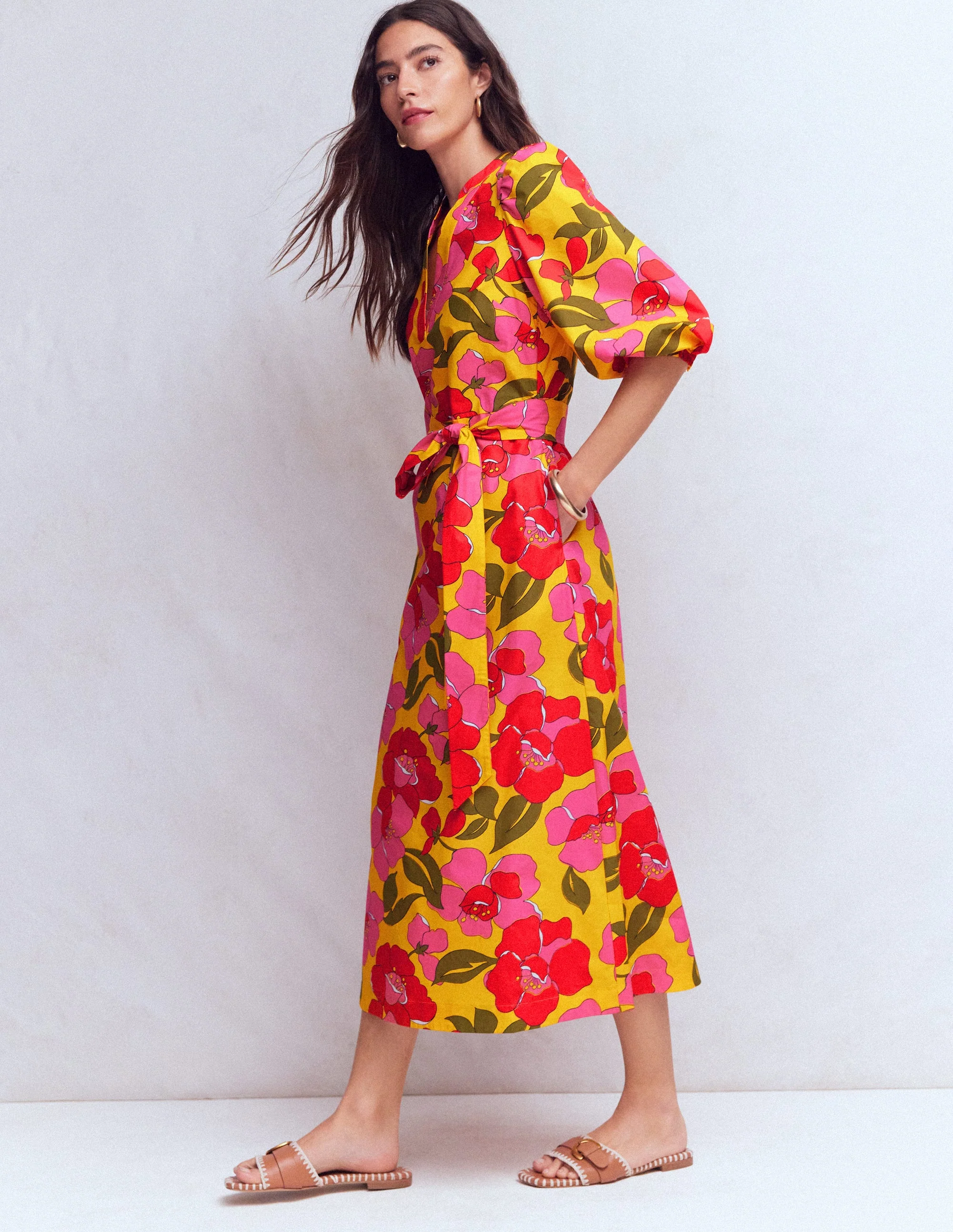 Octavia Baumwollkleid-Gelb Strahlende Blüten - Image 7