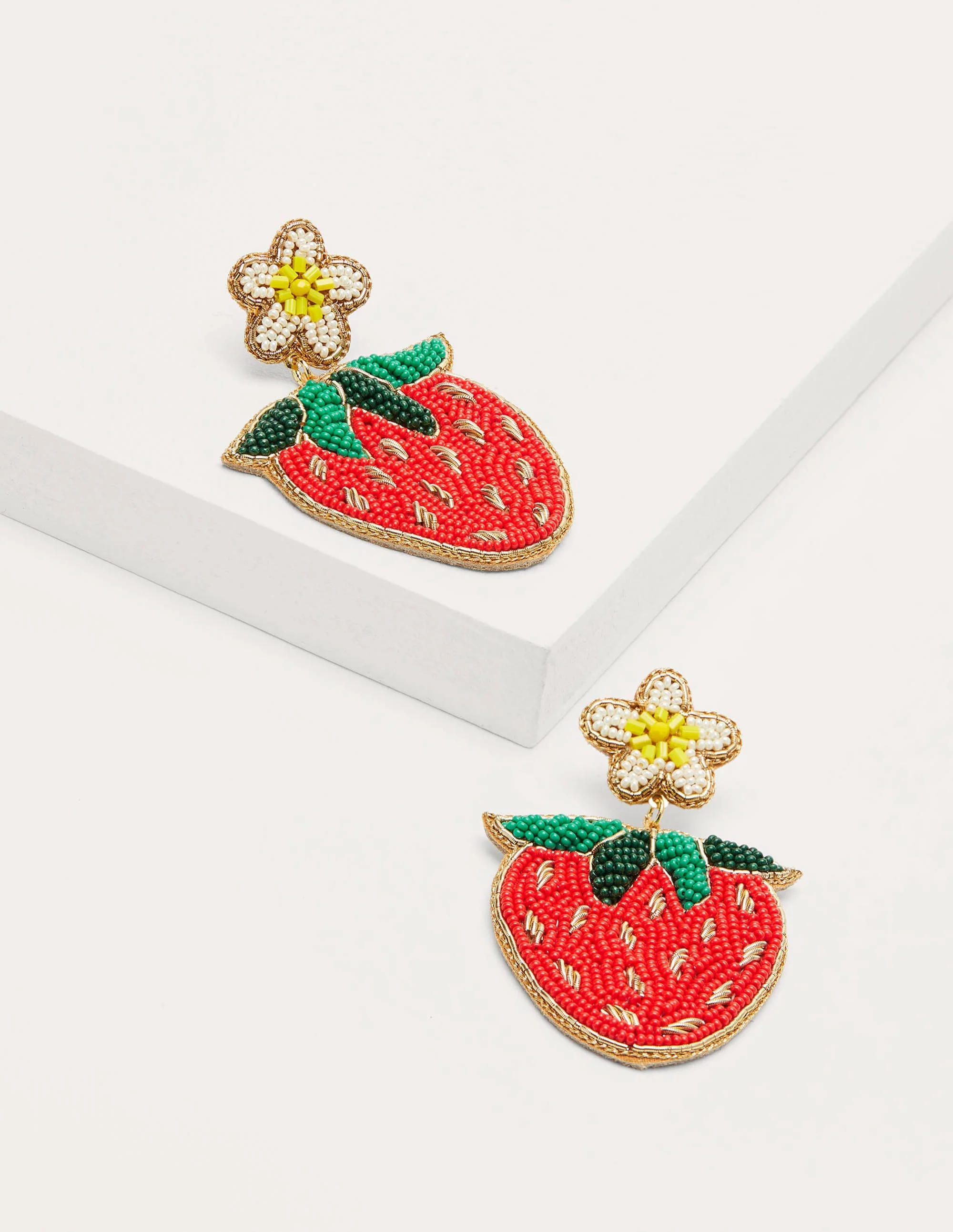 Ohrringe mit Perlen-Erdbeeren