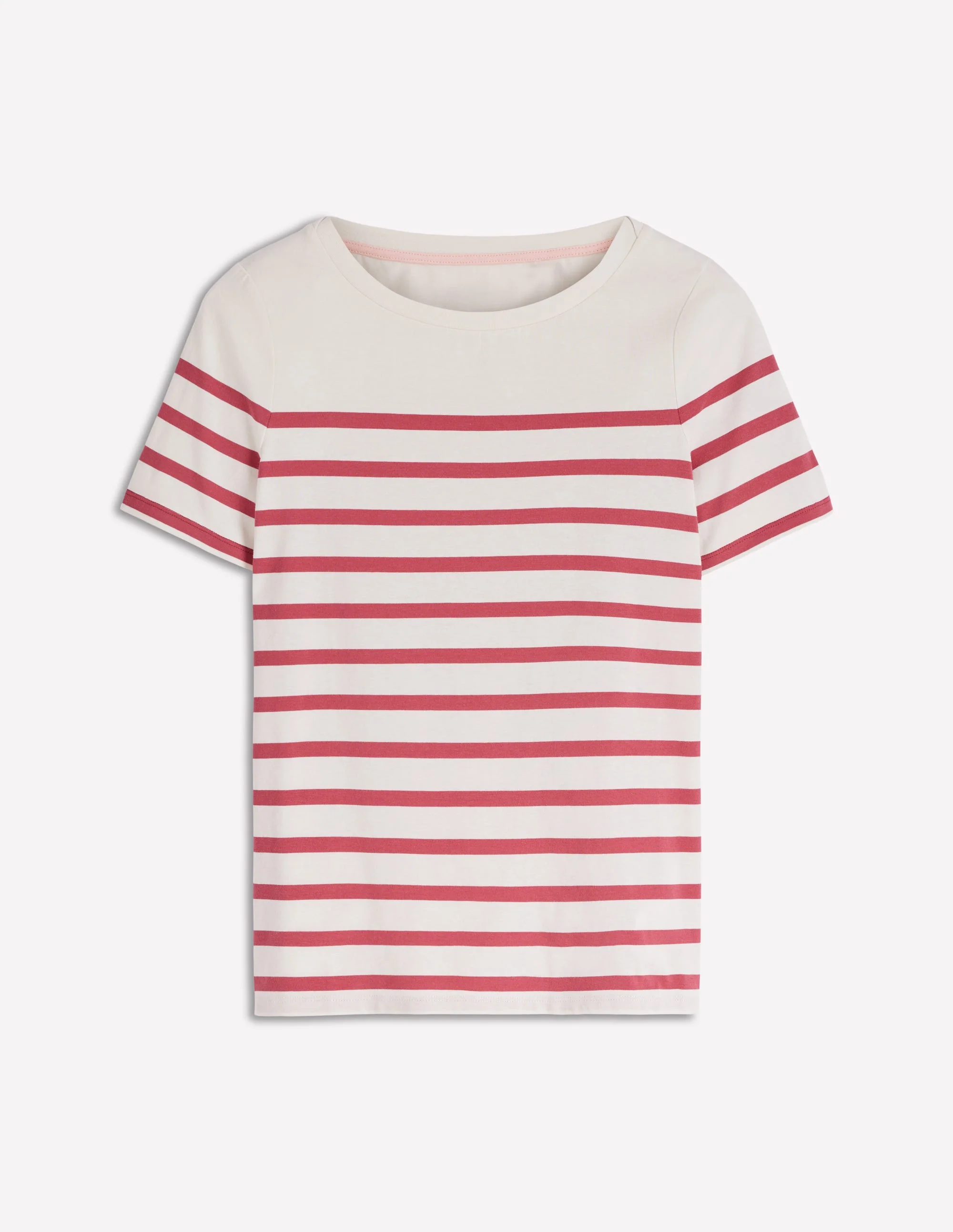 Olivia Kurzärmliges Bretonshirt-Erdiges Rot, Naturweiß Streifen - Image 6