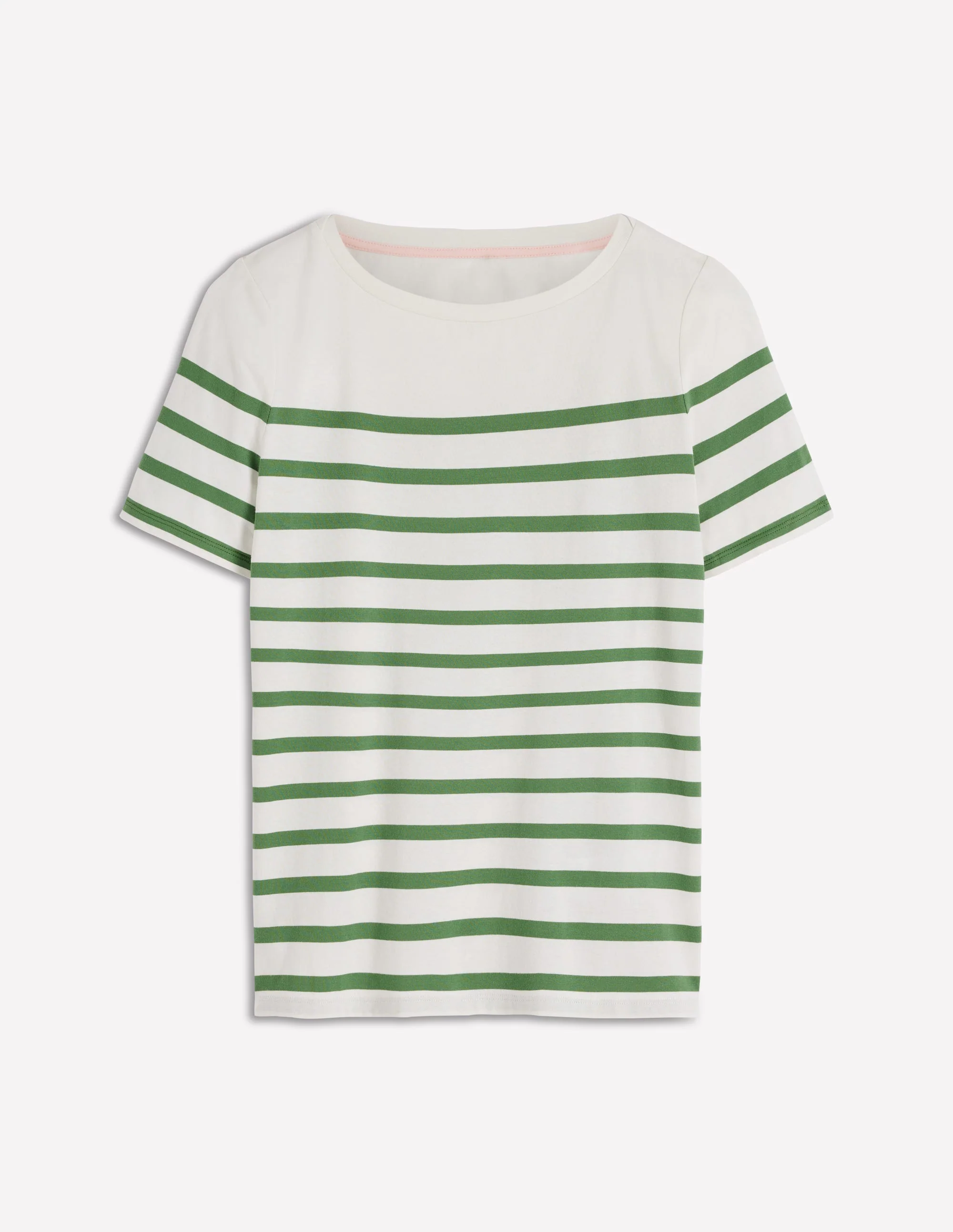 Olivia Kurzärmliges Bretonshirt-Fairway-Grün und Naturweiß Streifen - Image 5