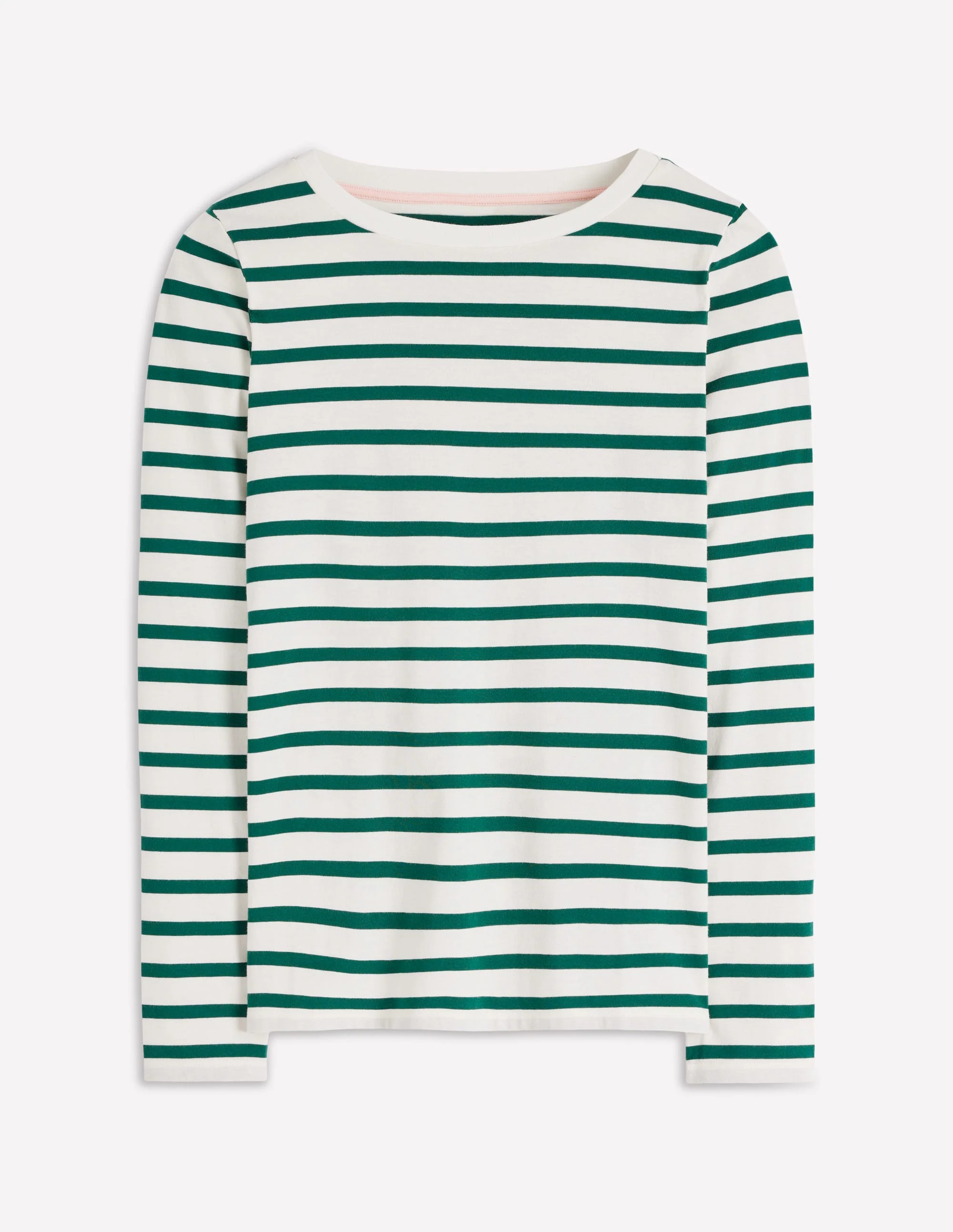 Olivia Langärmliges Bretonshirt-Dunkles Smaragdgrün Streifen - Image 3