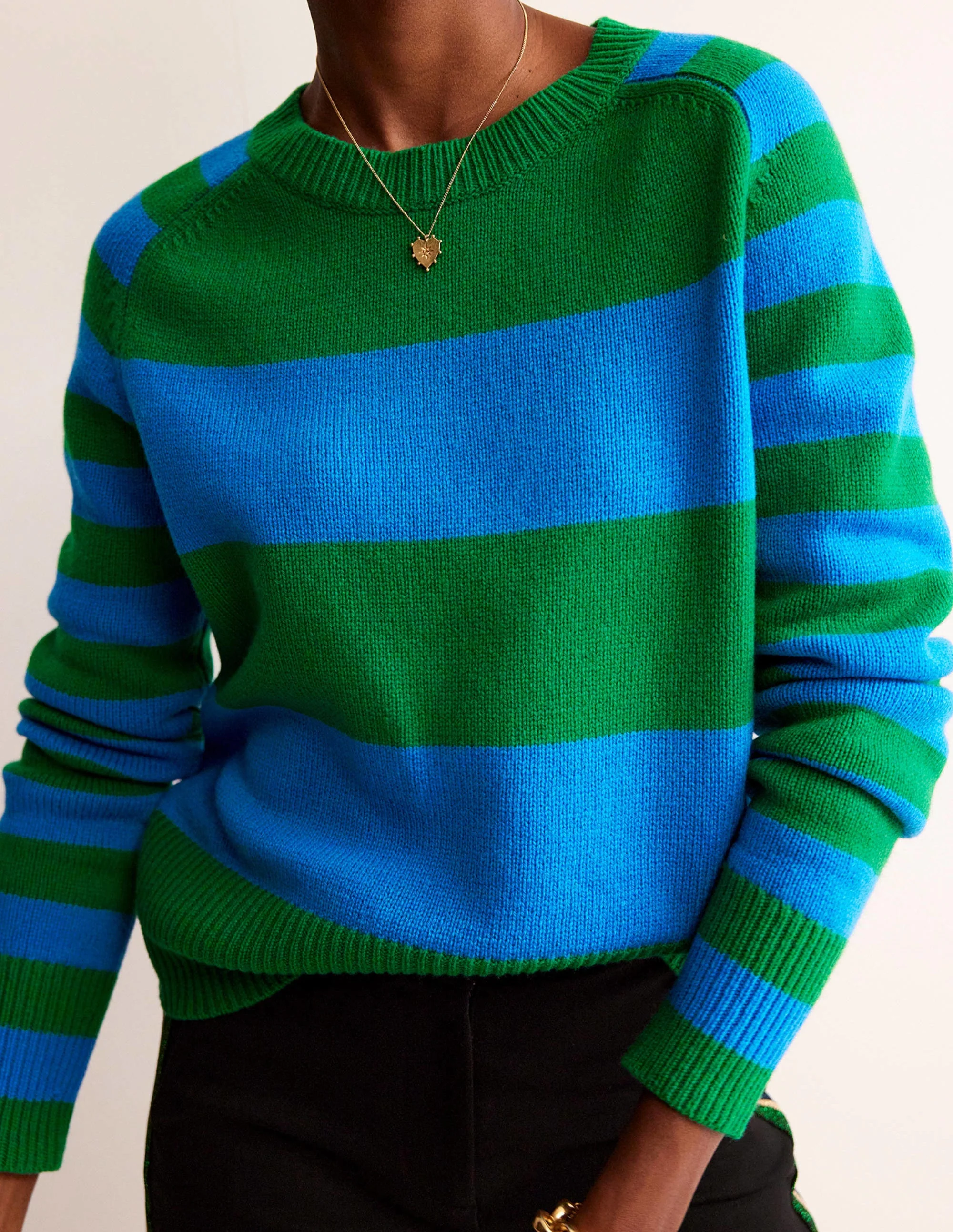 Olivia Merino-Pullover-Leuchtendes Kobaltblau/Veridiangrün - Image 2
