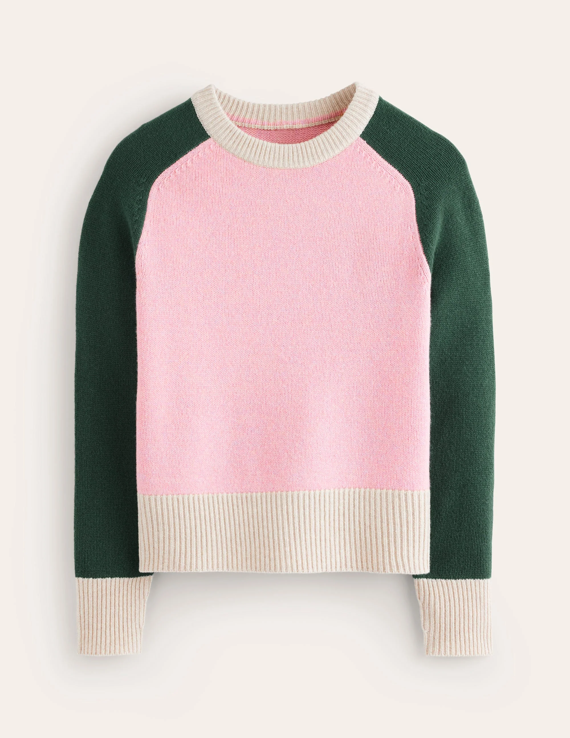 Olivia Merino-Pullover-Rosa, Blockfarben - Image 5
