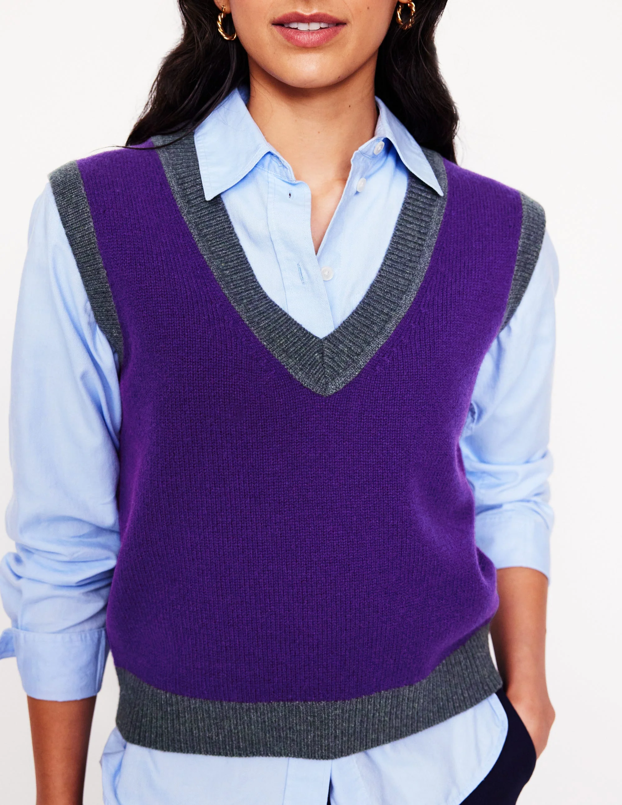 Olivia Merino-Pullunder-Ameythyst-Lila, Blockfarben - Image 2
