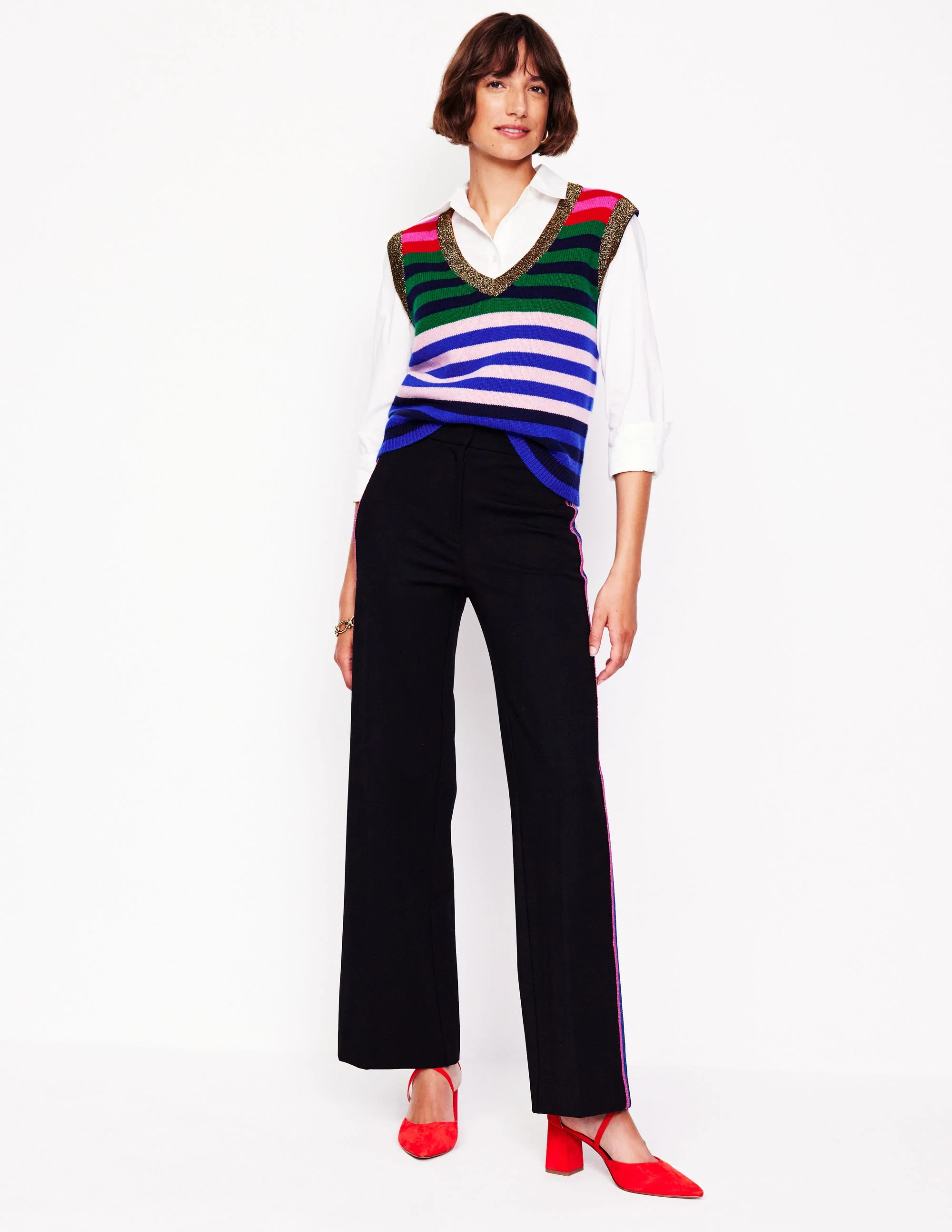 Olivia Merino-Pullunder-Bunt, Regenbogen Streifen - Image 6