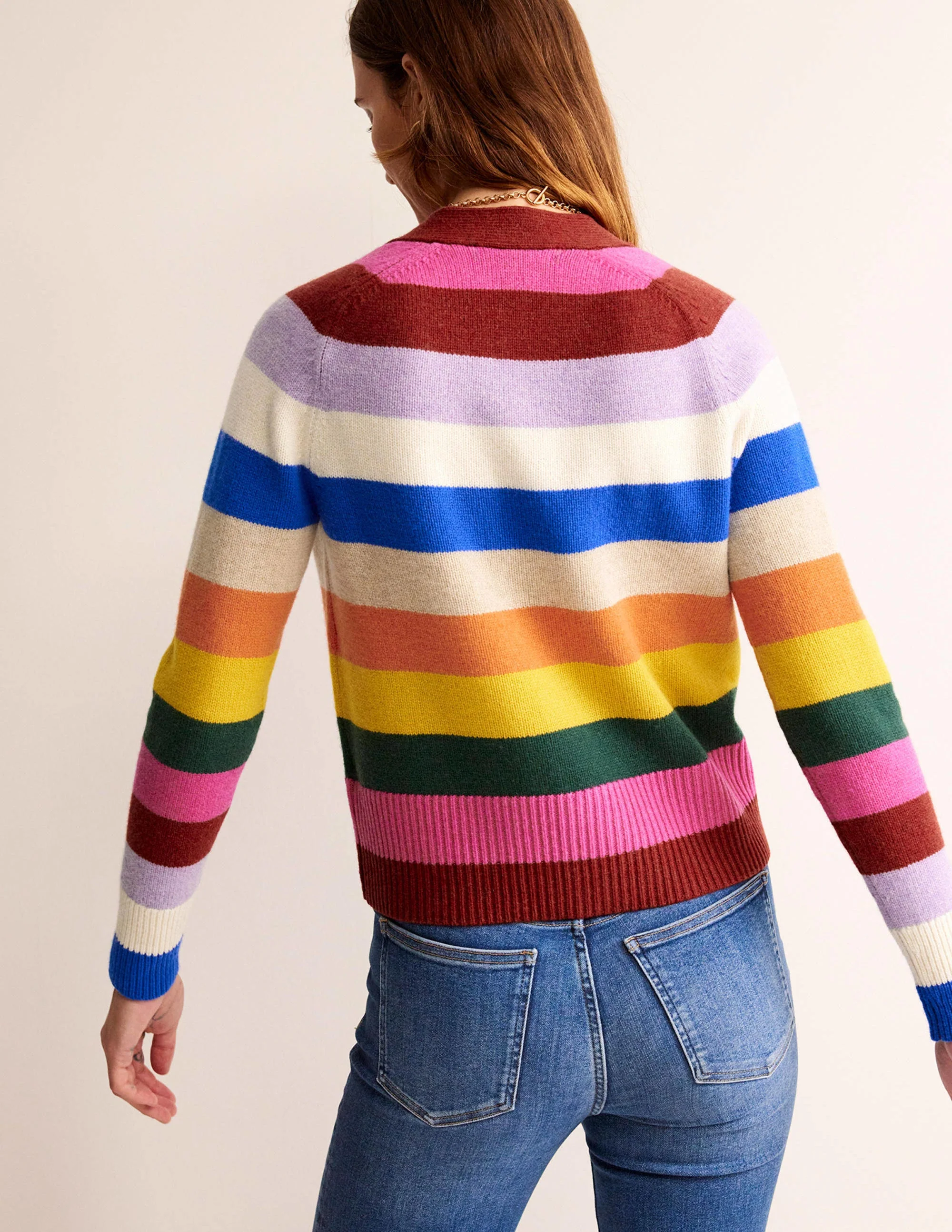 Olivia Merino-Strickjacke-Regenbogen Bunt - Image 3
